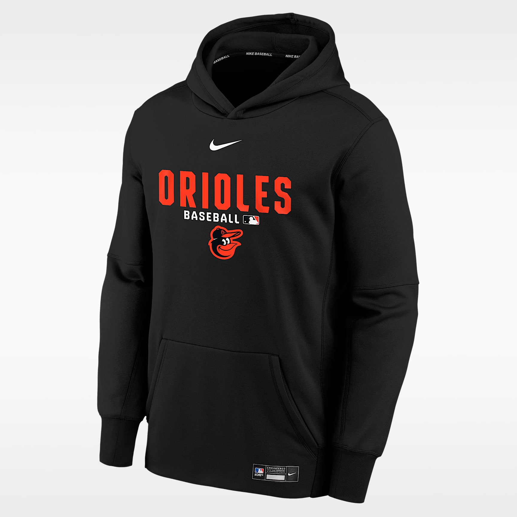 Sudadera con gorro Nike Therma-FIT para niños talla grande Baltimore Orioles