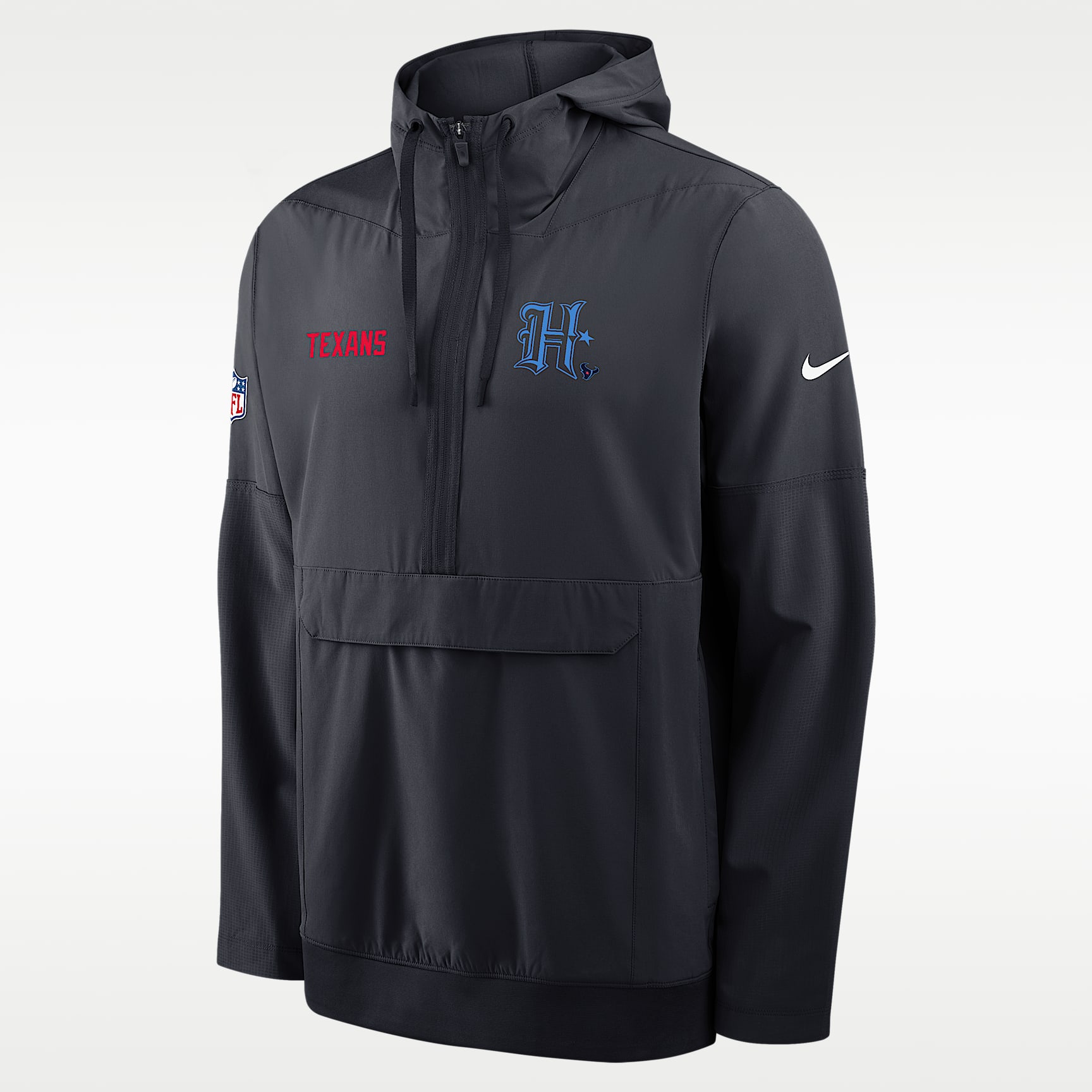 Houston Texans Alt Option Route Anorak Men's Nike NFL 1/2-Zip Hooded Jacket