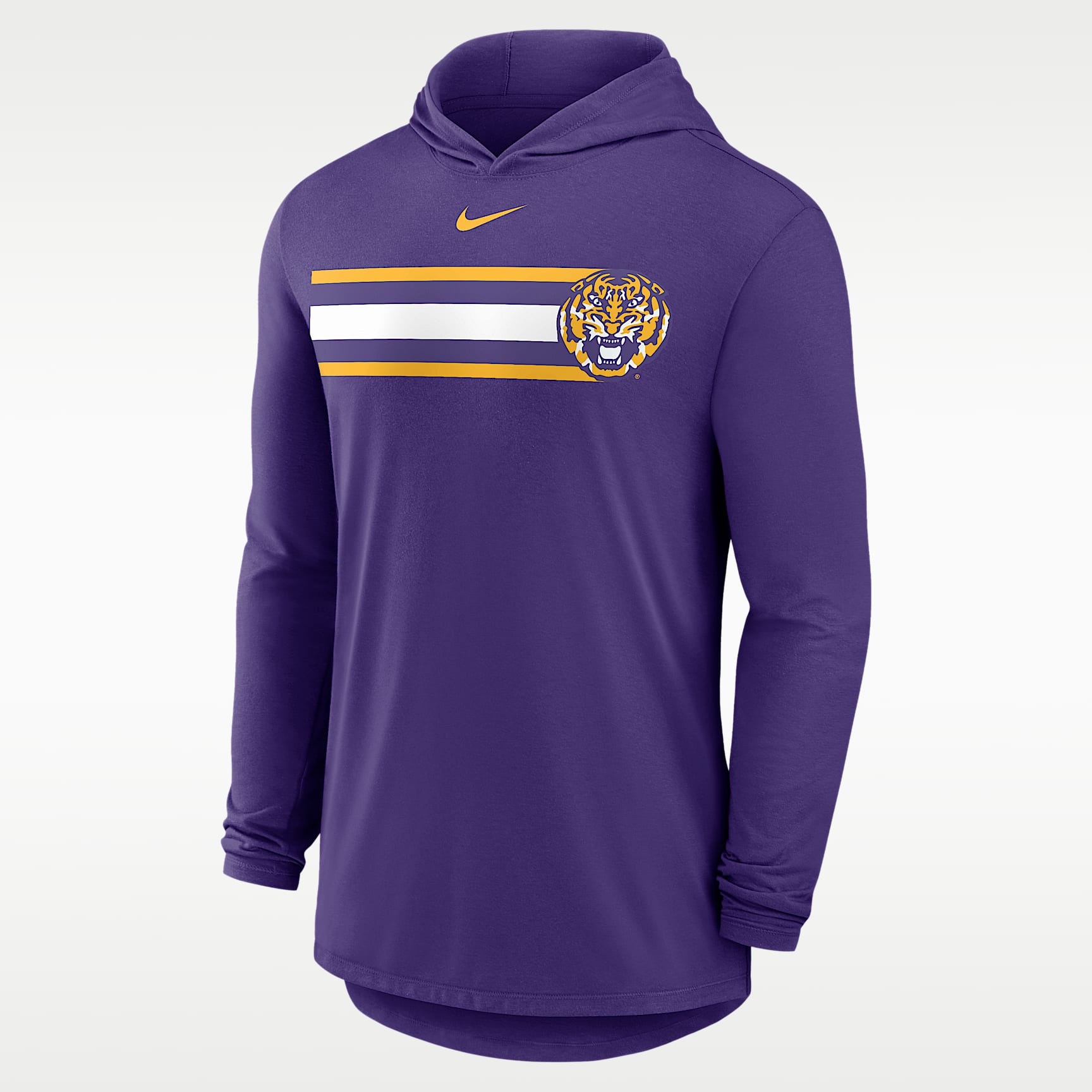 LSU Primetime Pattern Men's Nike Dri-FIT College Long-Sleeve Hooded T-Shirt