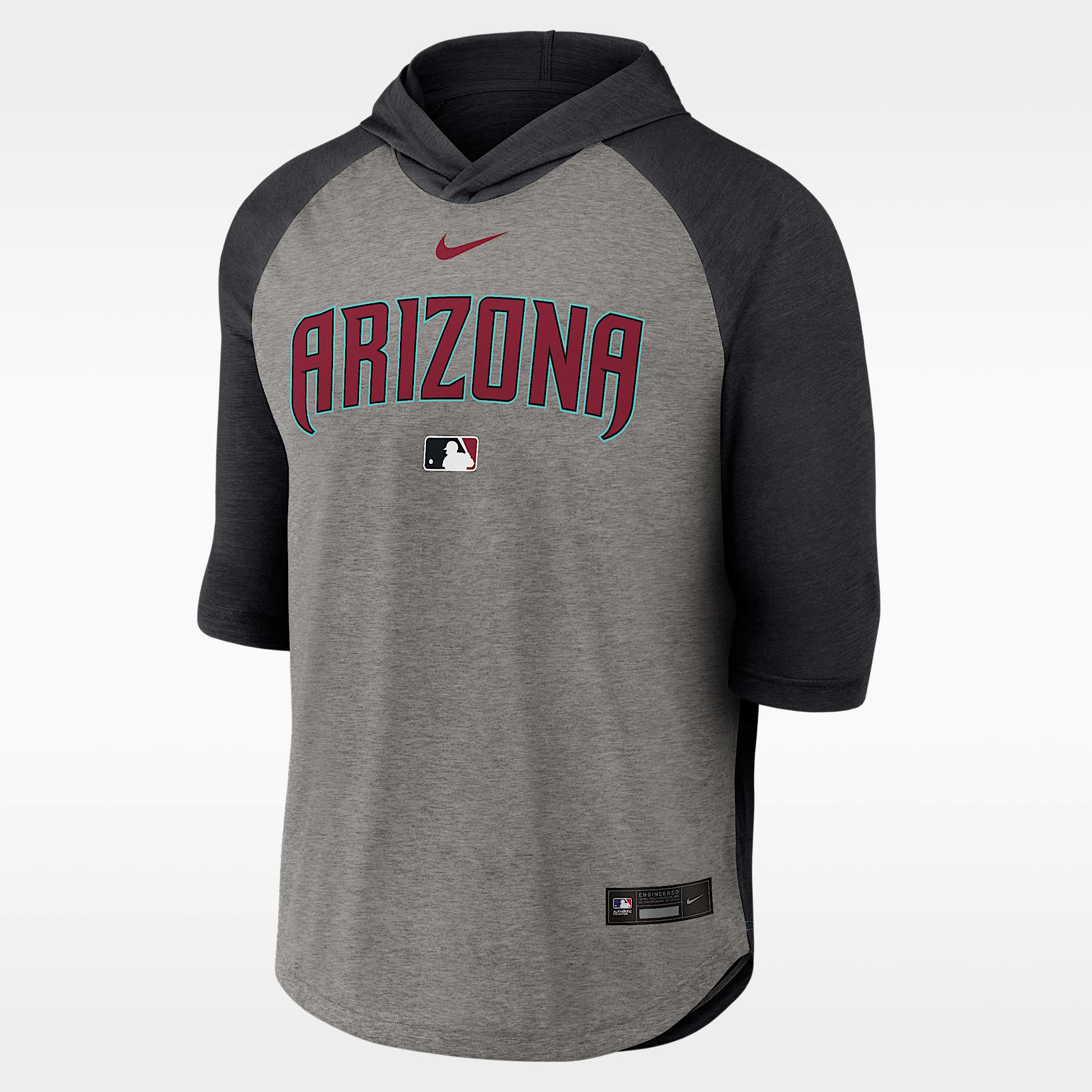 Arizona Diamondbacks Authentic Collection Flux Men's Nike Dri-FIT MLB 3/4-Sleeve Hooded T-Shirt