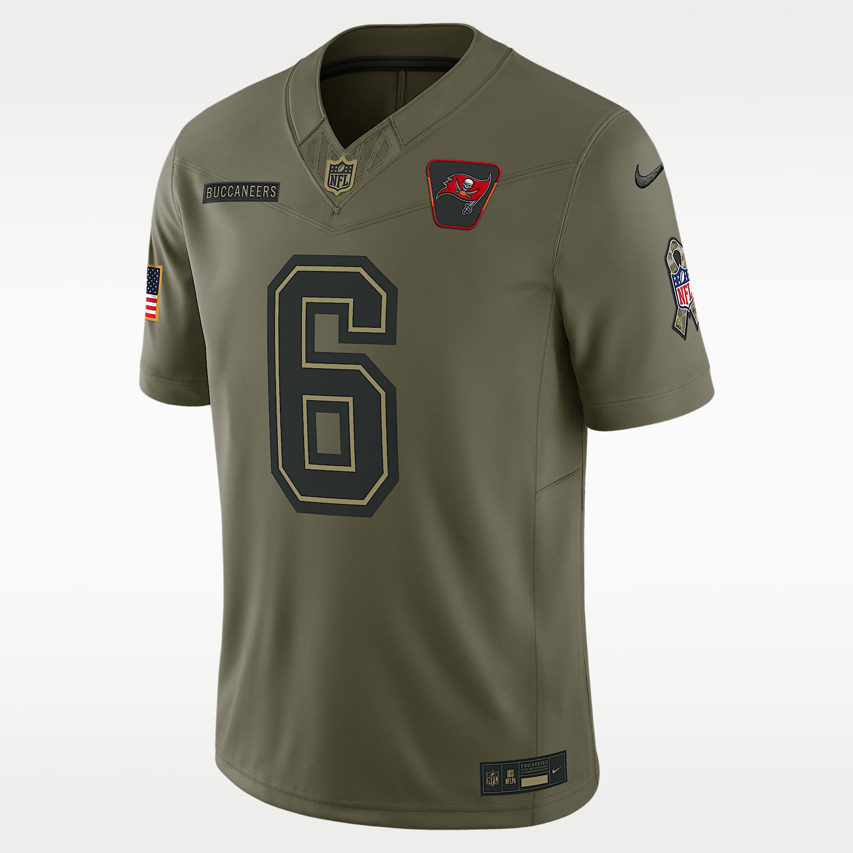 Jersey Nike Dri-FIT de la NFL Limited para hombre Baker Mayfield Tampa Bay Buccaneers Salute to Service