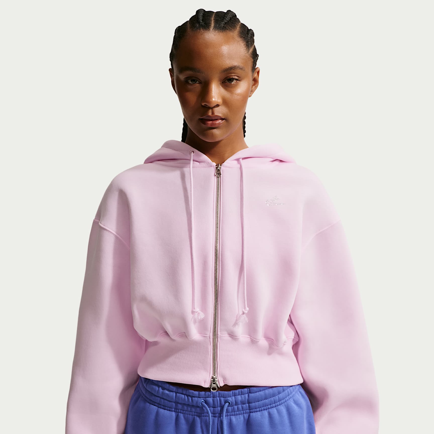 Milky pile heart zip tops & long pants上下 Milky pile heart zip tops