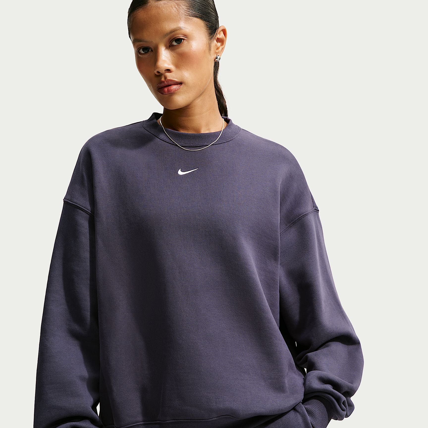 Playera oversized para mujer Nike Studio Fleece Medium Weight