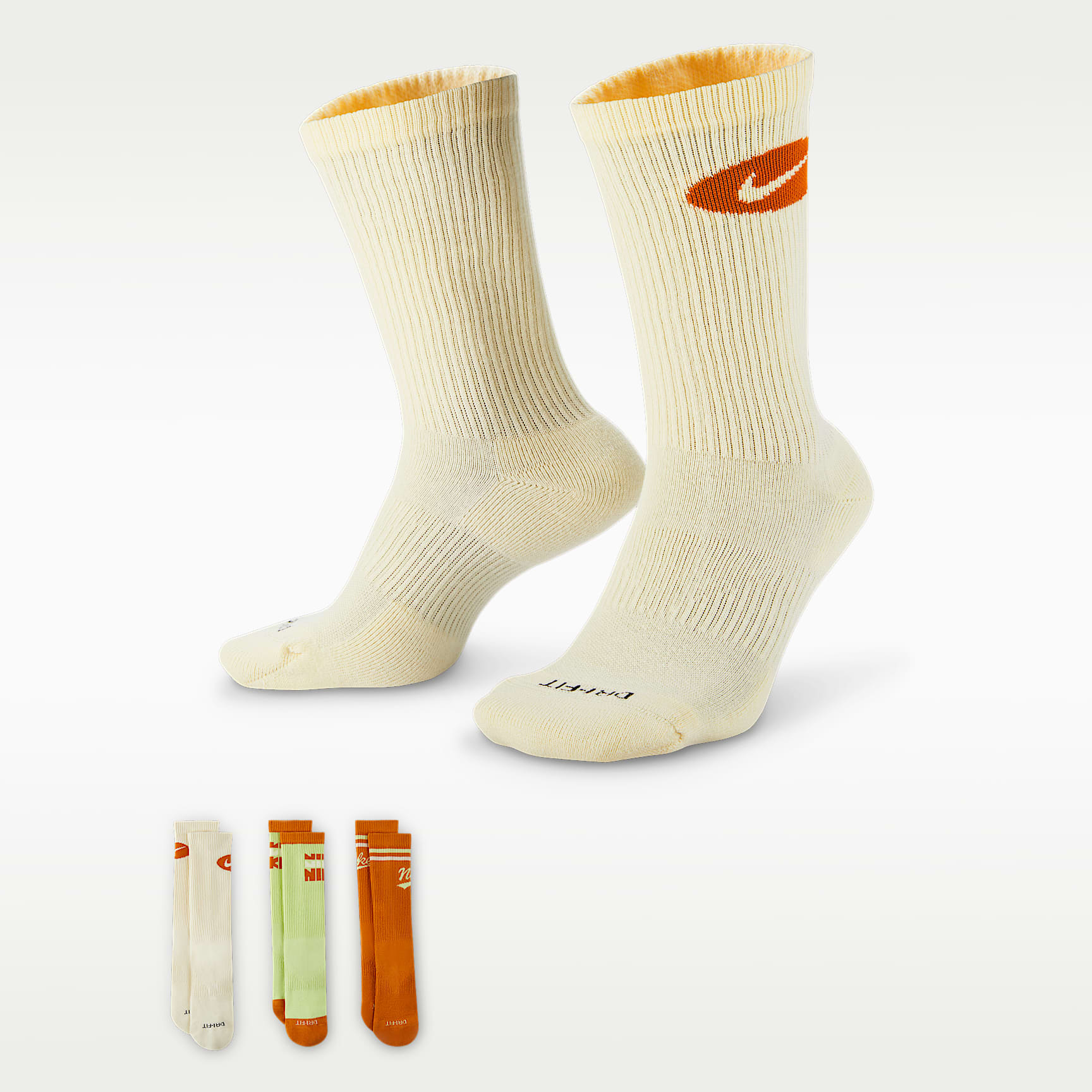 Nike Everyday Plus 中筒襪 (3 雙)