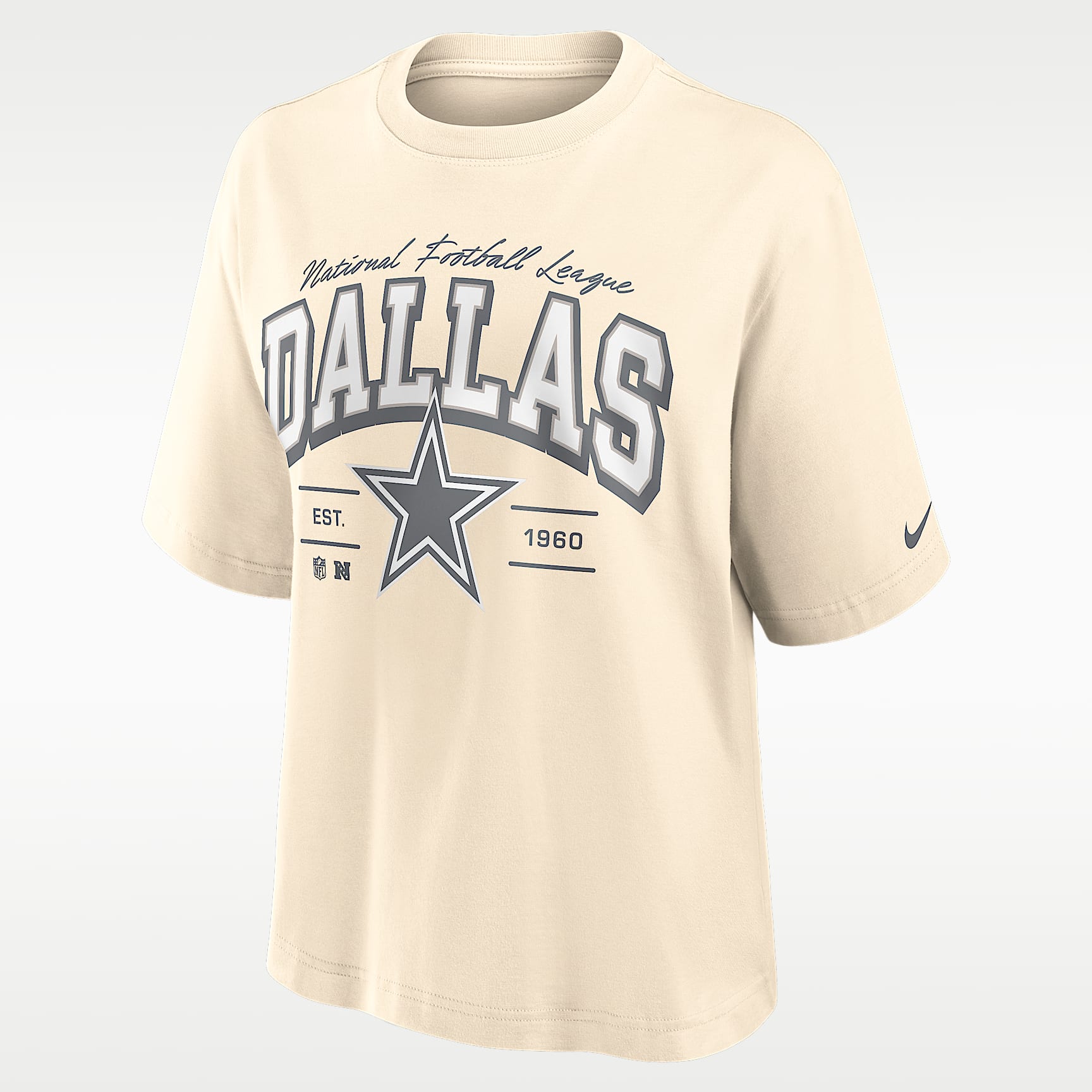 Playera Nike de la NFL para mujer Dallas Cowboys Vintage Mod Boxy