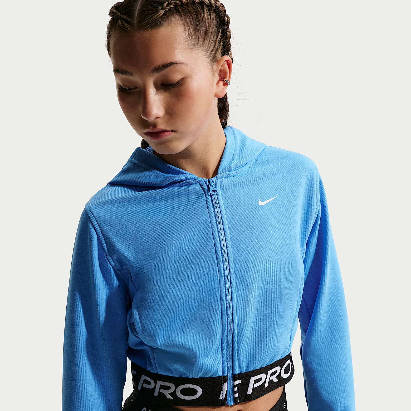 Nike Pro Fleece Big Kids' (Girls') Dri-FIT Full-Zip Hoodie
