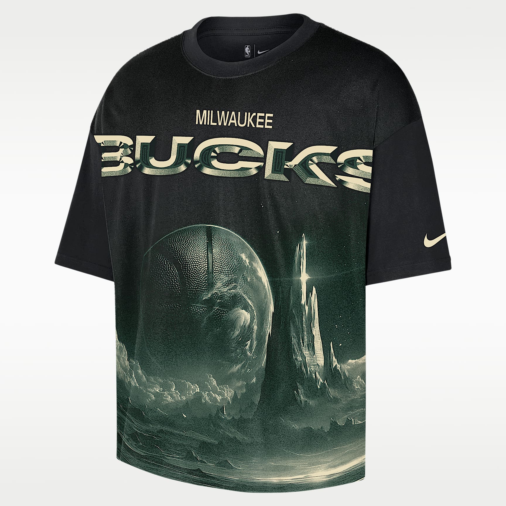 Milwaukee Bucks Courtside Nike NBA T-Shirt mit lockerer Passform (Herren)