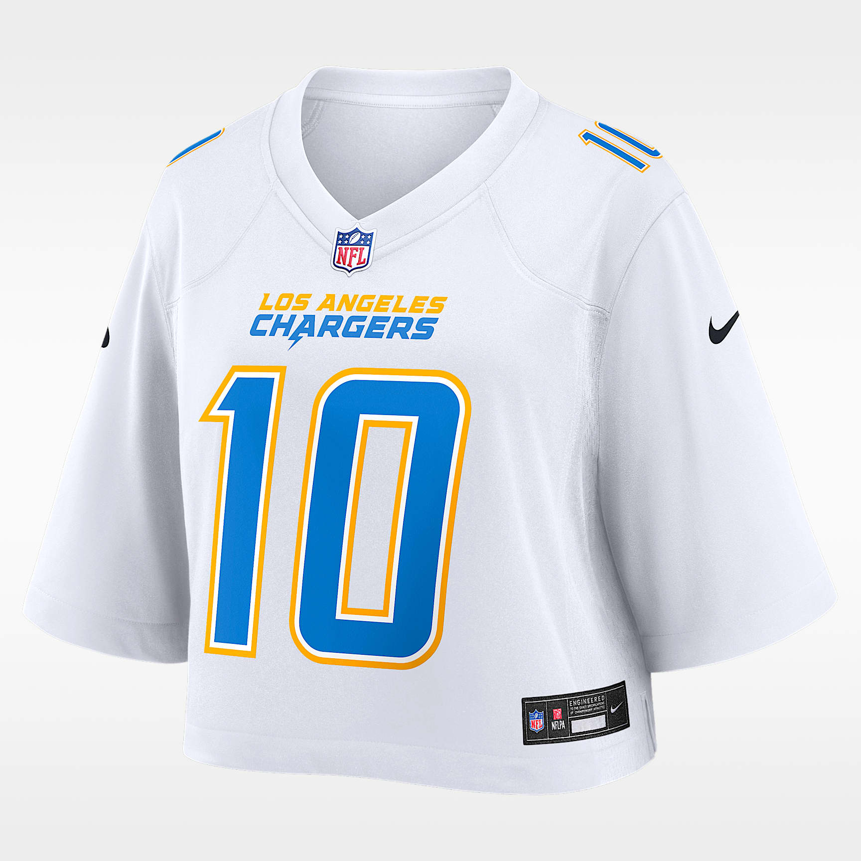 Justin Herbert Los Angeles Chargers Women's Nike NFL Cropped Tundra Game Jersey