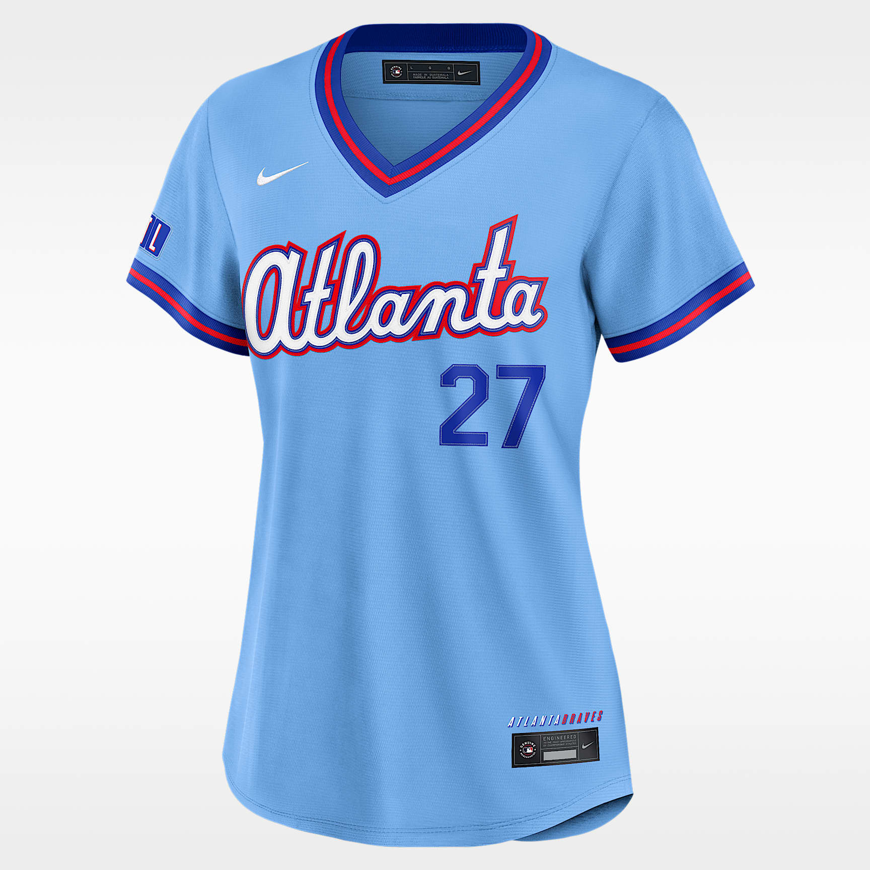 Jersey Nike de la MLB Stadium para mujer Austin Riley Atlanta Braves City Connect