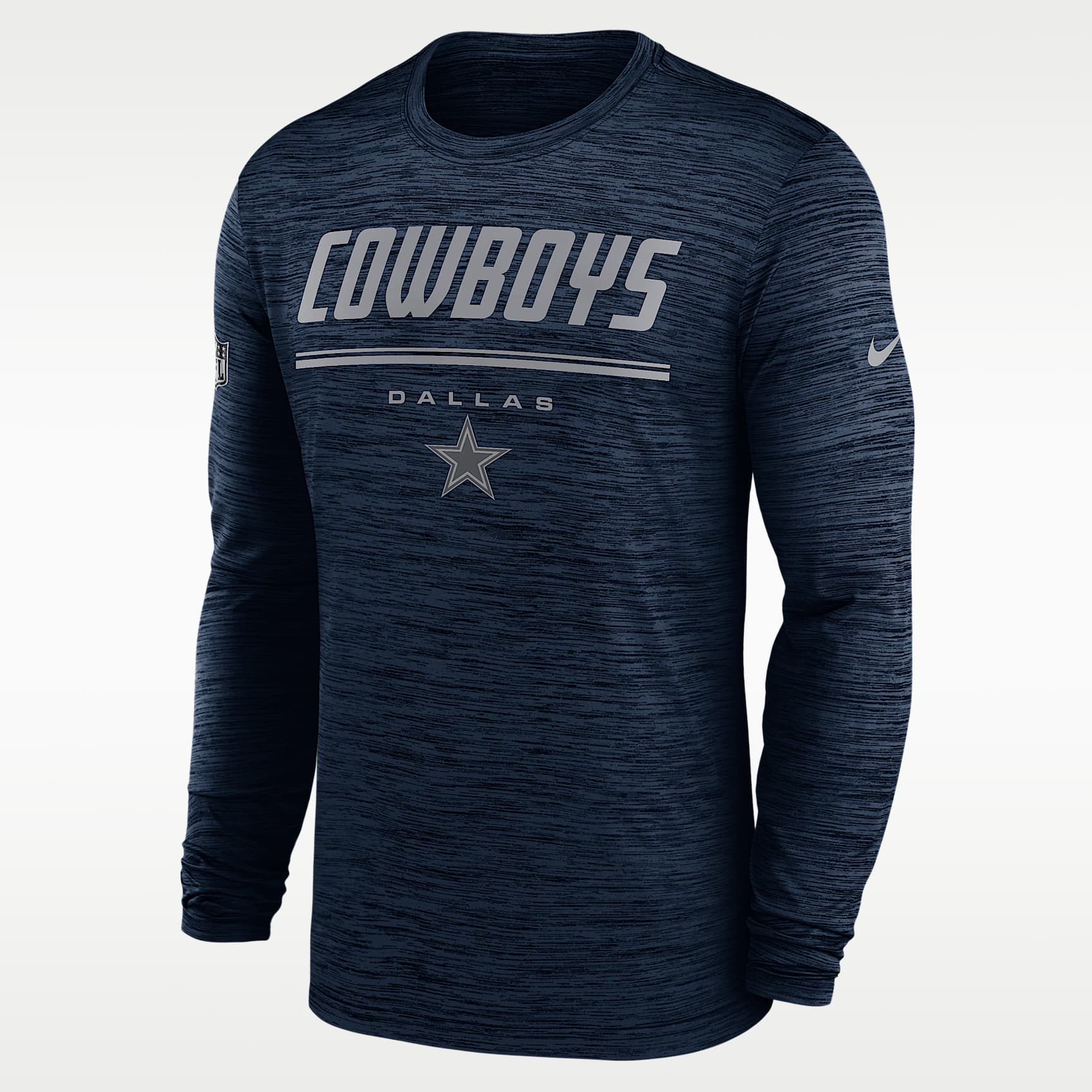 Dallas Cowboys Sideline Team Issue Velocity Men's Nike Dri-FIT NFL Long-Sleeve T-Shirt