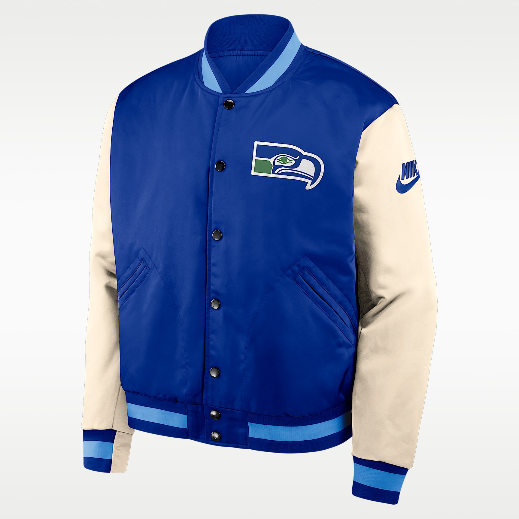 Seattle Seahawks Rewind Legacy Men's Nike NFL Full-Snap Bomber Jacket