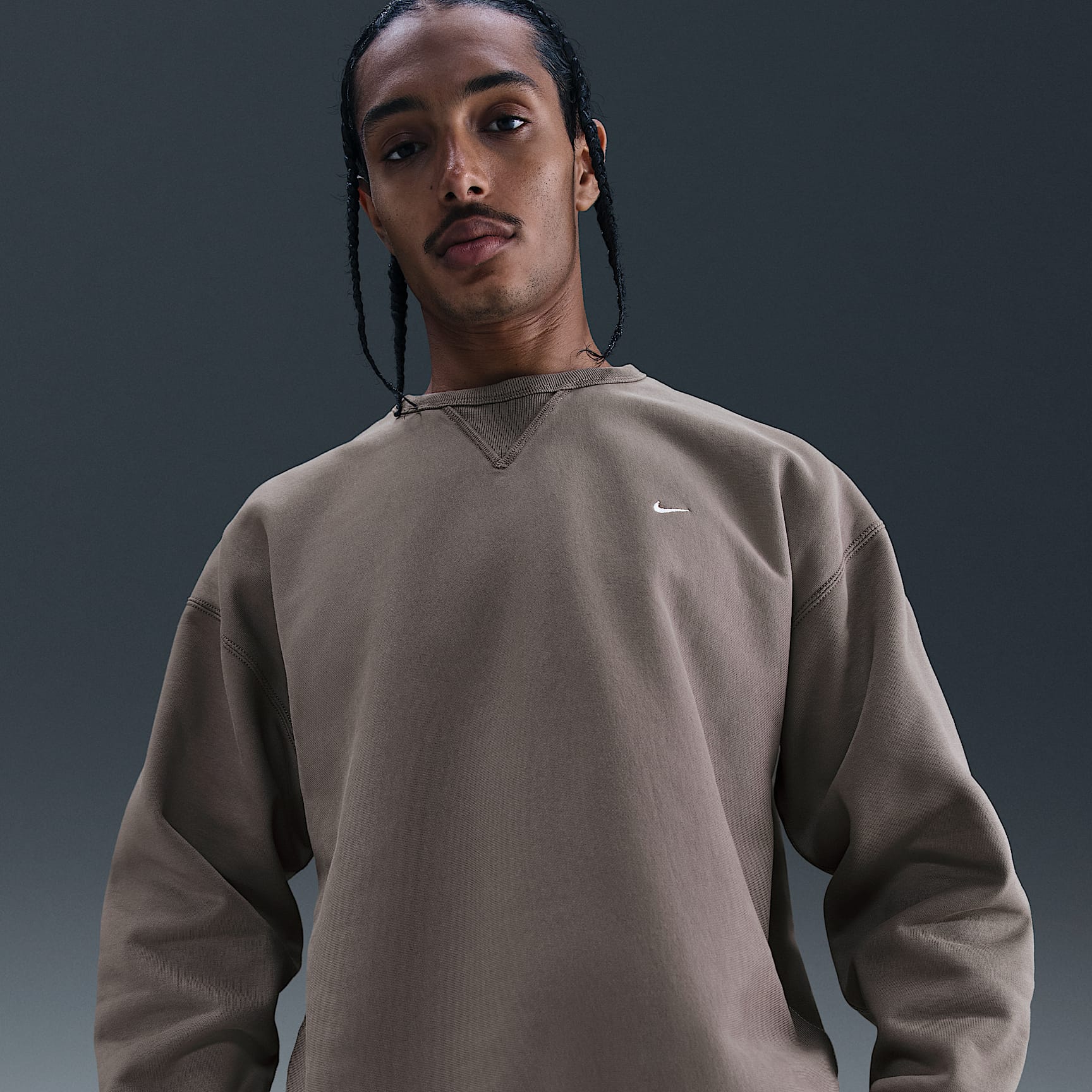 Sudadera de cuello redondo de tejido Fleece para hombre Nike Solo Swoosh
