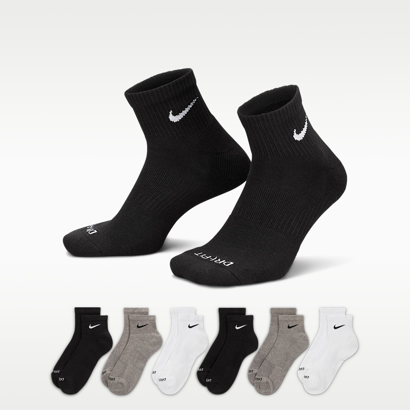 Calcetines al tobillo de entrenamiento Nike Everyday Plus Cushioned (6 pares)
