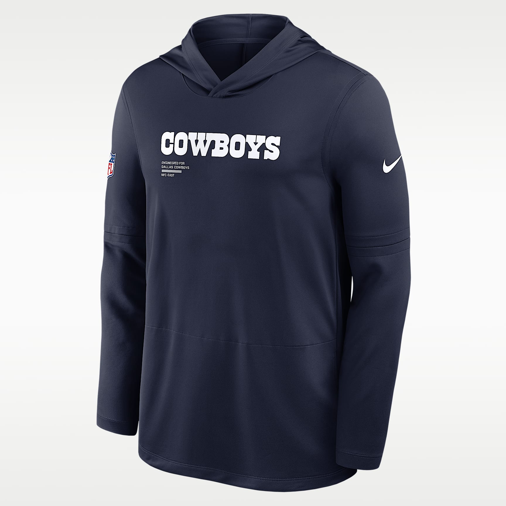 Dallas Cowboys Pure Fury Sideline Men's Nike Dri-FIT NFL Long-Sleeve Hooded Top