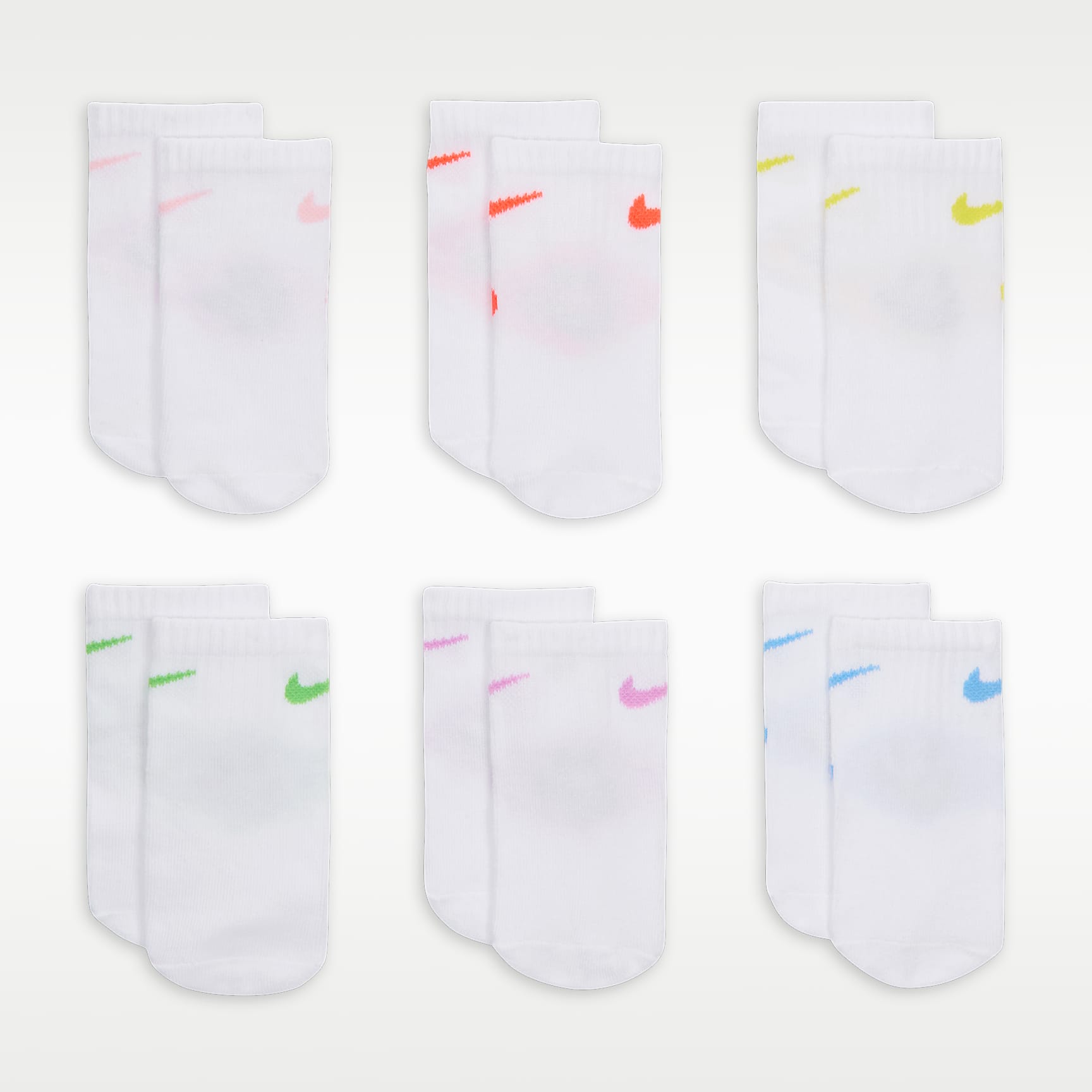 Nike Baby (12-24M) Smiley Ankle Socks (6 Pairs)