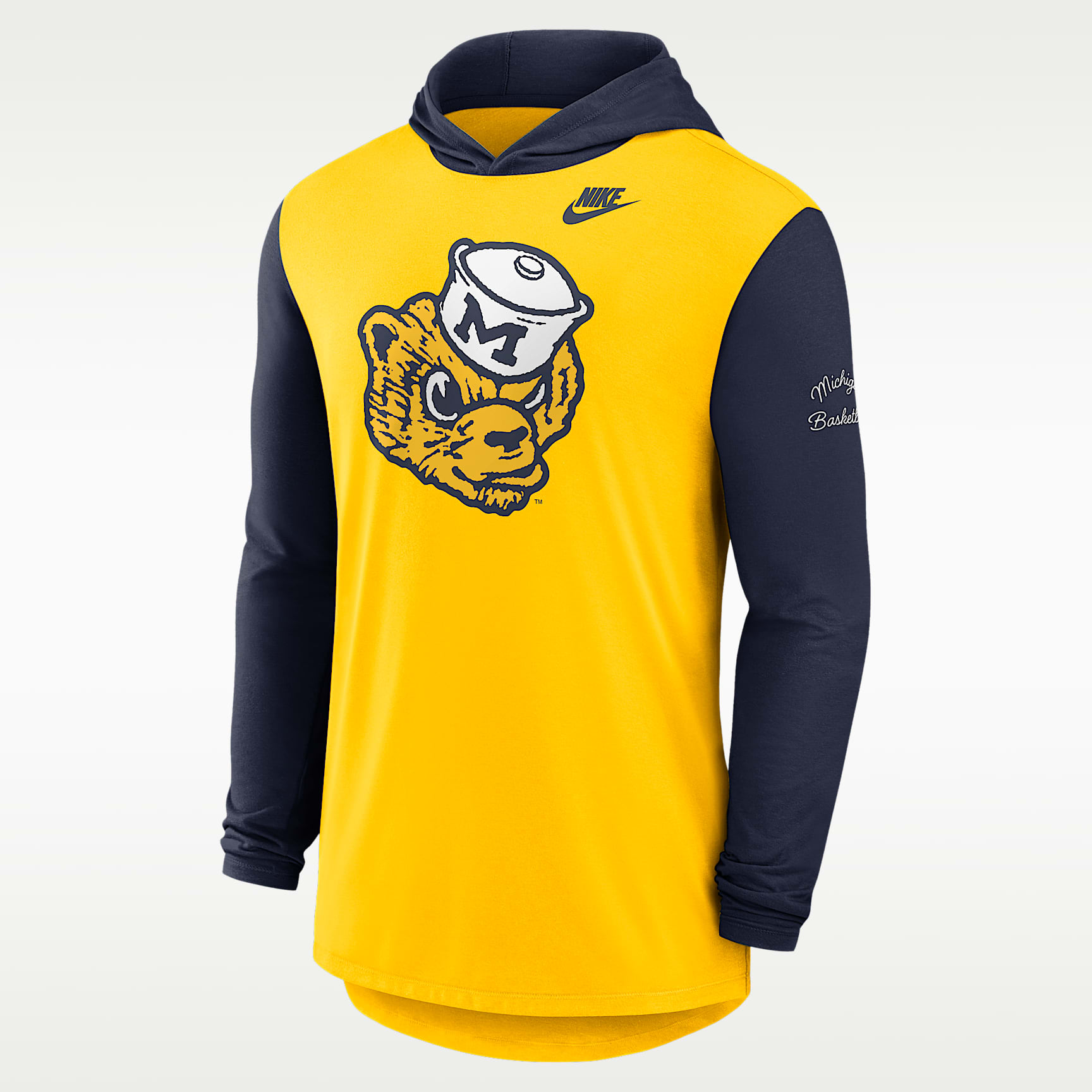 Michigan Campus Legacy Men's Nike Dri-FIT College Long-Sleeve Hooded T-Shirt