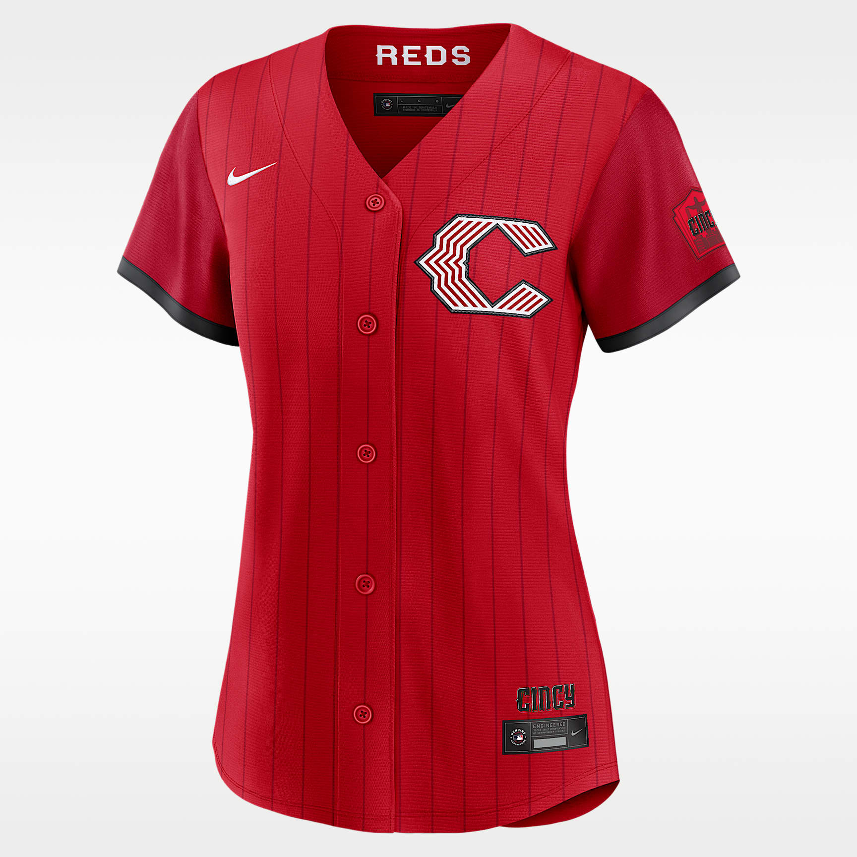 Jersey Nike Stadium de la MLB para mujer Cincinnati Reds City Connect