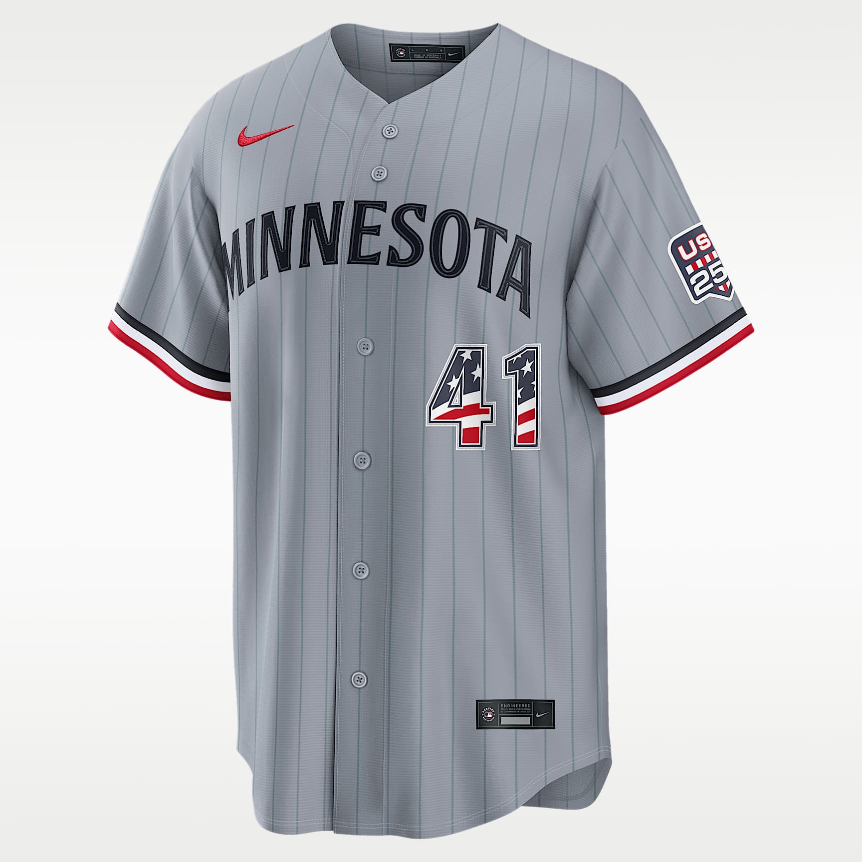 Joe Ryan Minnesota Twins USA 250 Men's Nike MLB Stadium Jersey