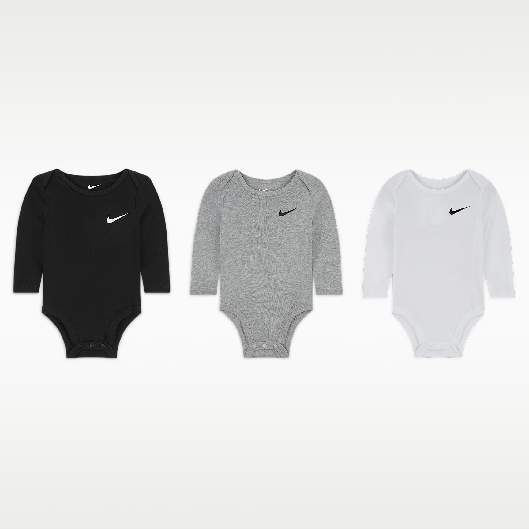 Nike Essentials Baby 3-Pack Long Sleeve Bodysuits