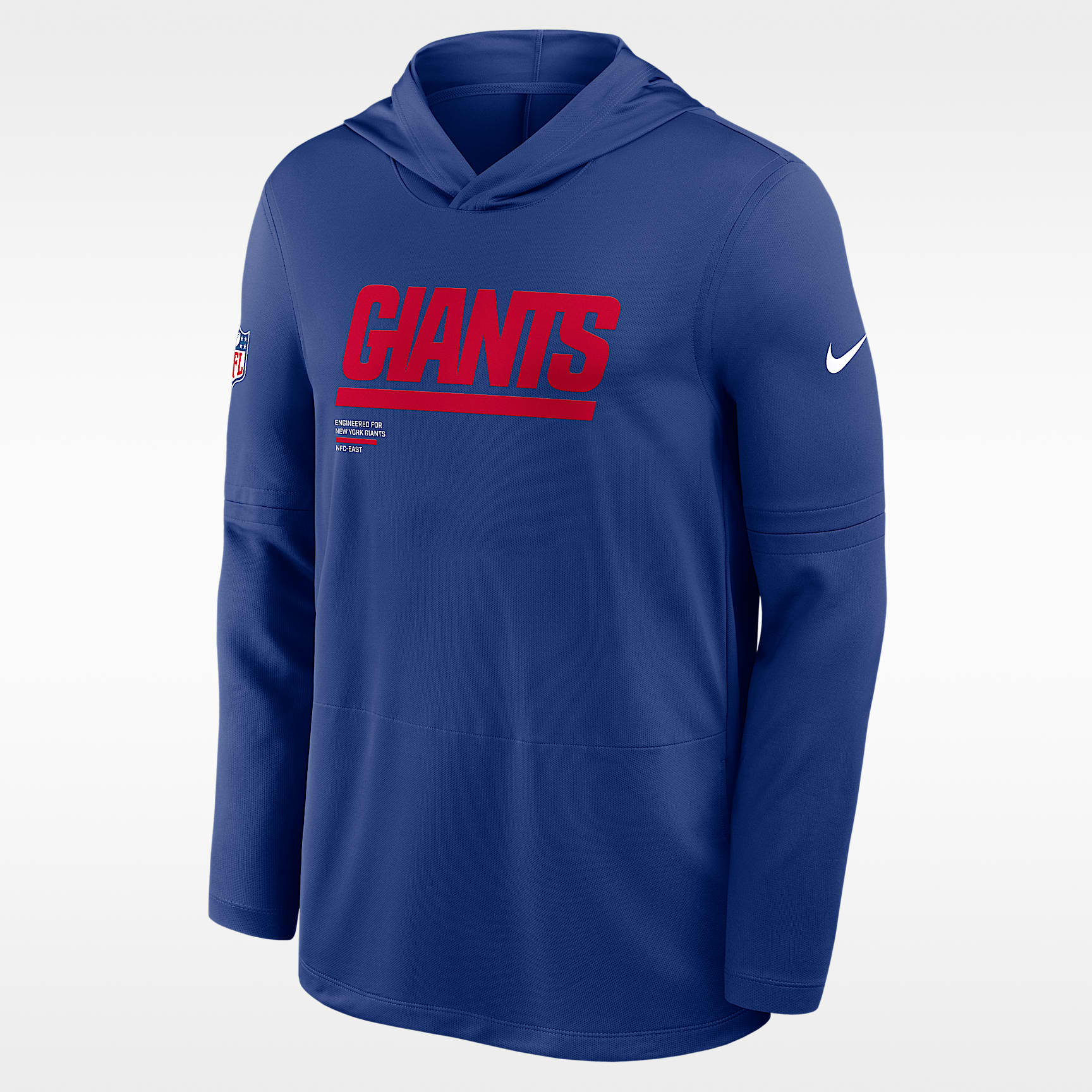 New York Giants Pure Fury Sideline Men's Nike Dri-FIT NFL Long-Sleeve Hooded Top