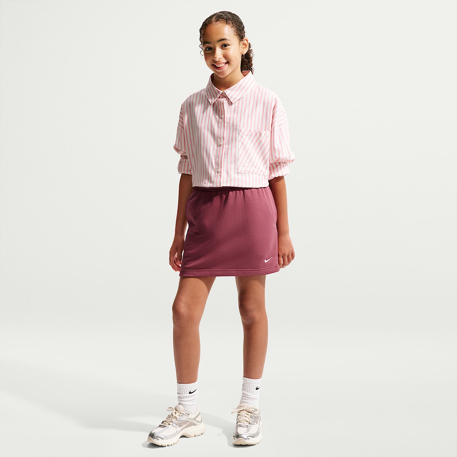 Nike Sportswear Studio Fleece Big Kids' (Girls') French Terry Skirt