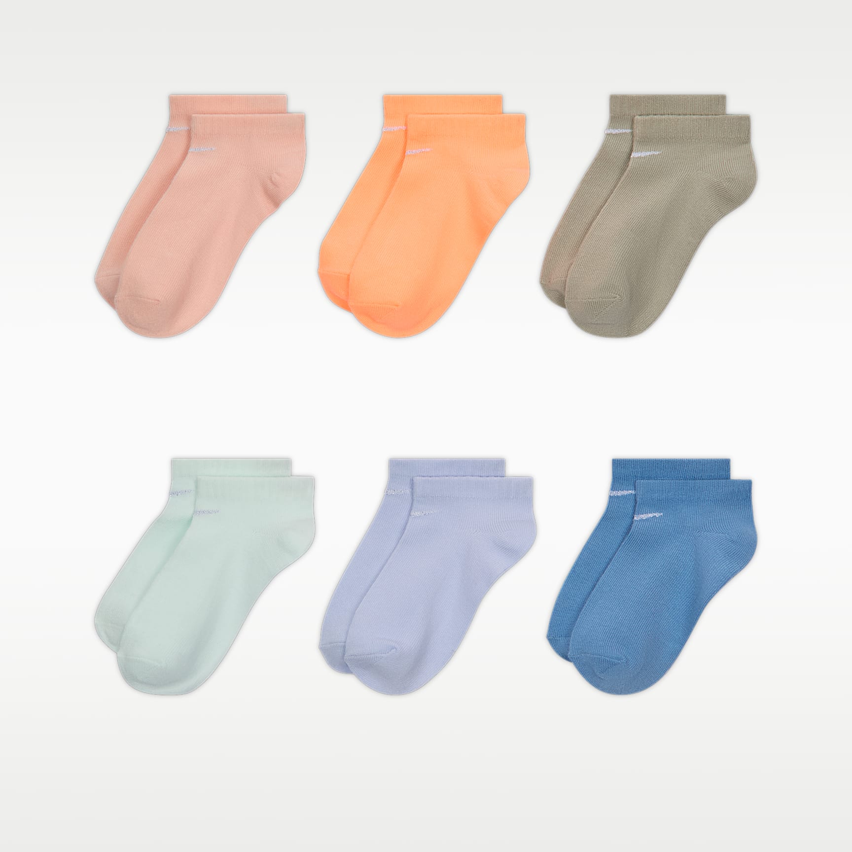Nike Kids' Metallic Swoosh No-Show Socks (6 Pairs)