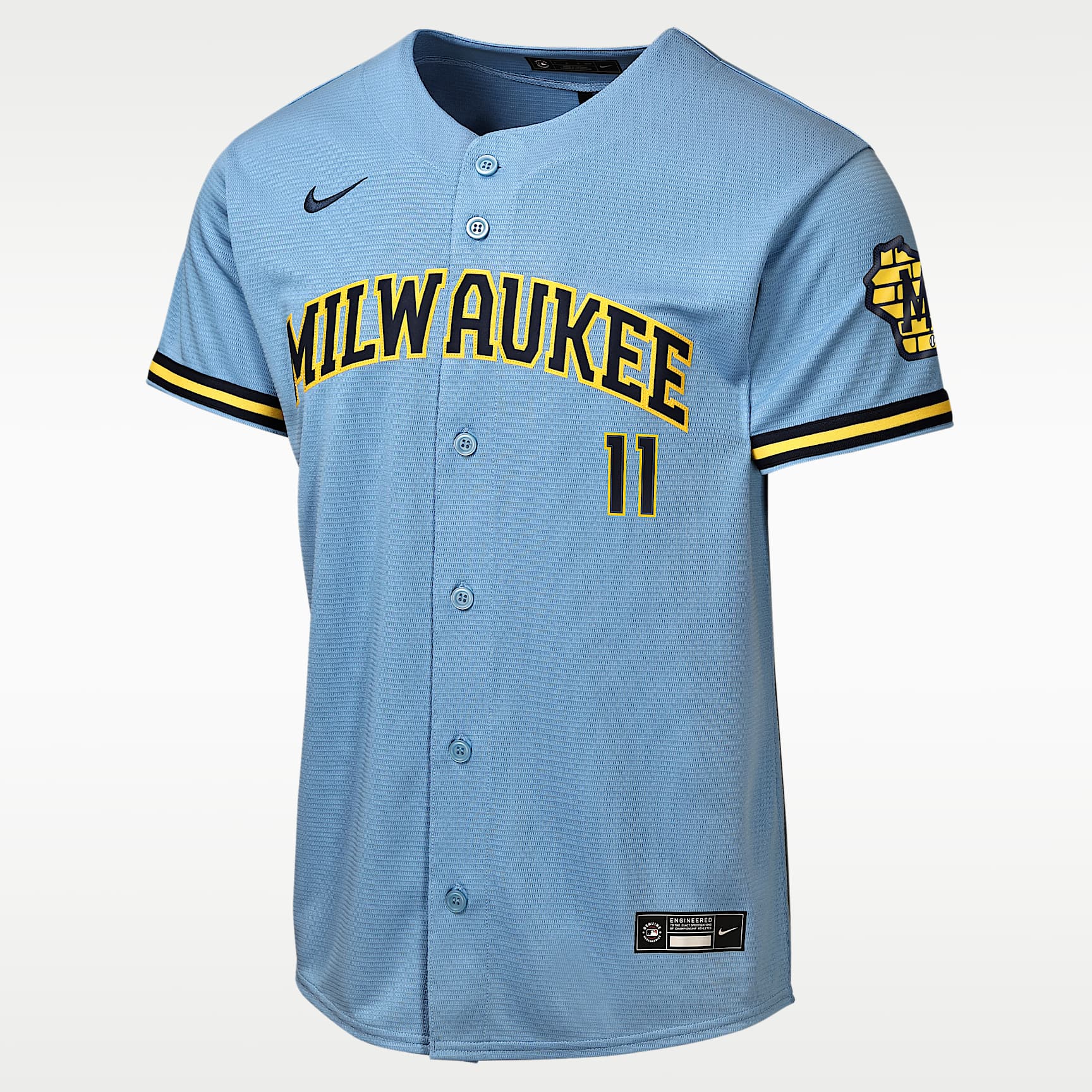 Jackson Chourio Milwaukee Brewers Big Kids' Nike MLB Stadium Home Jersey