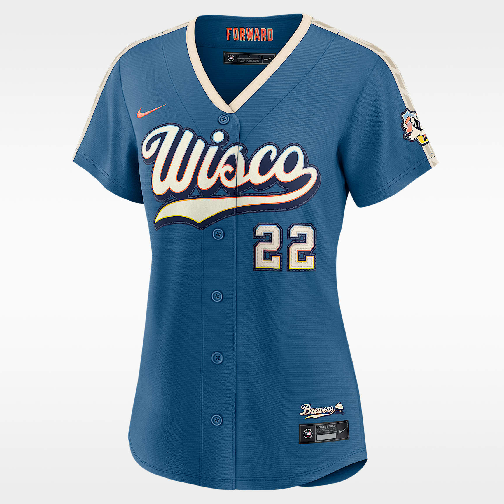 Christian Yelich Milwaukee Brewers City Connect Women's Nike MLB Stadium Jersey
