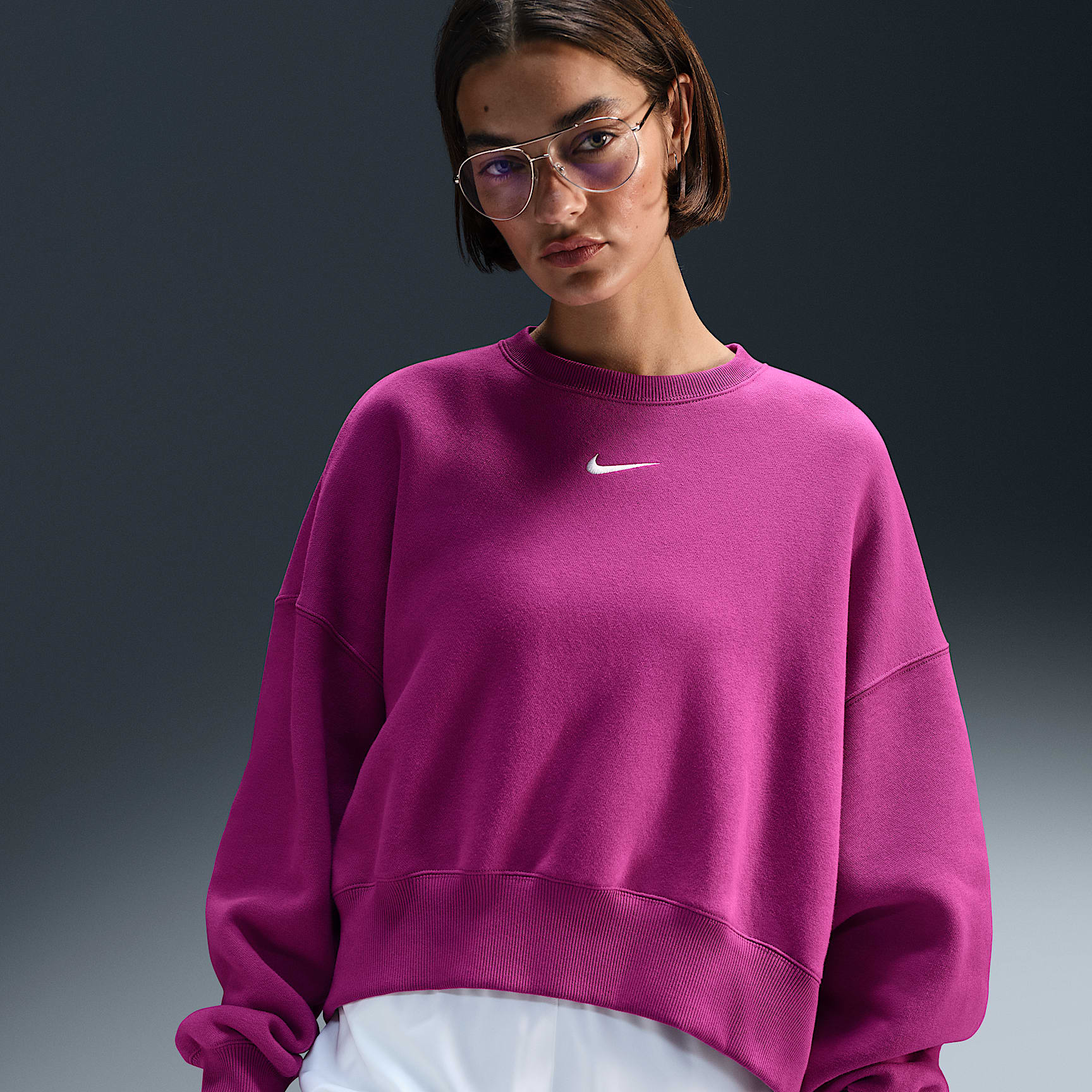 Sudadera sin cierre de cuello redondo extra oversized para mujer Nike Sportswear Phoenix Fleece