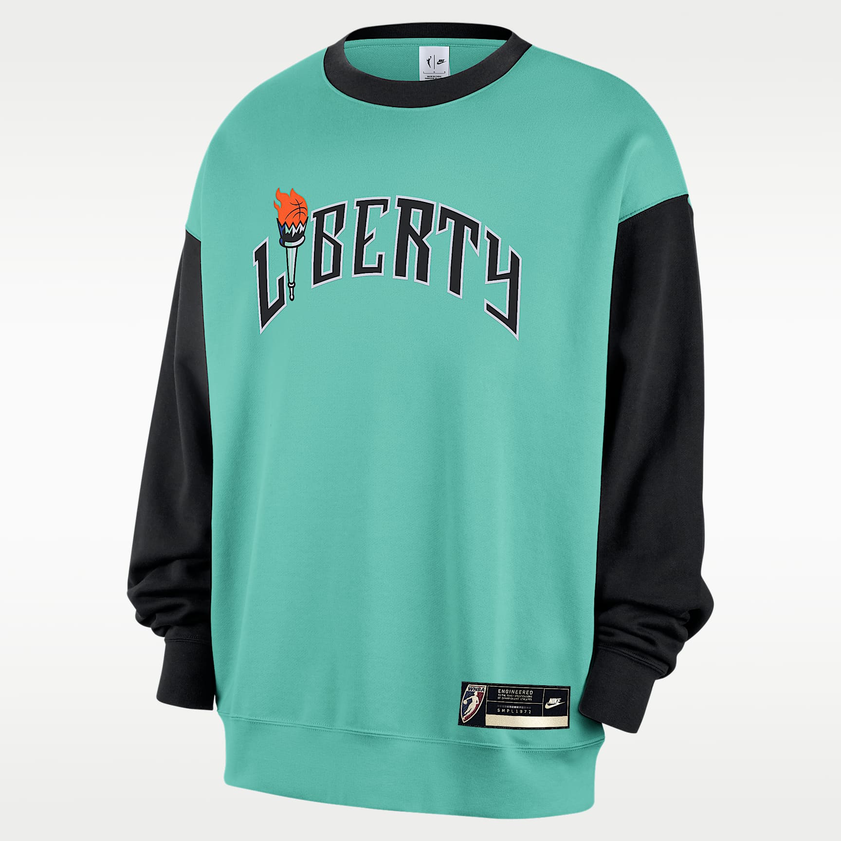 New York Liberty Court Origins Nike Women's WNBA Fleece Crew-Neck Sweatshirt