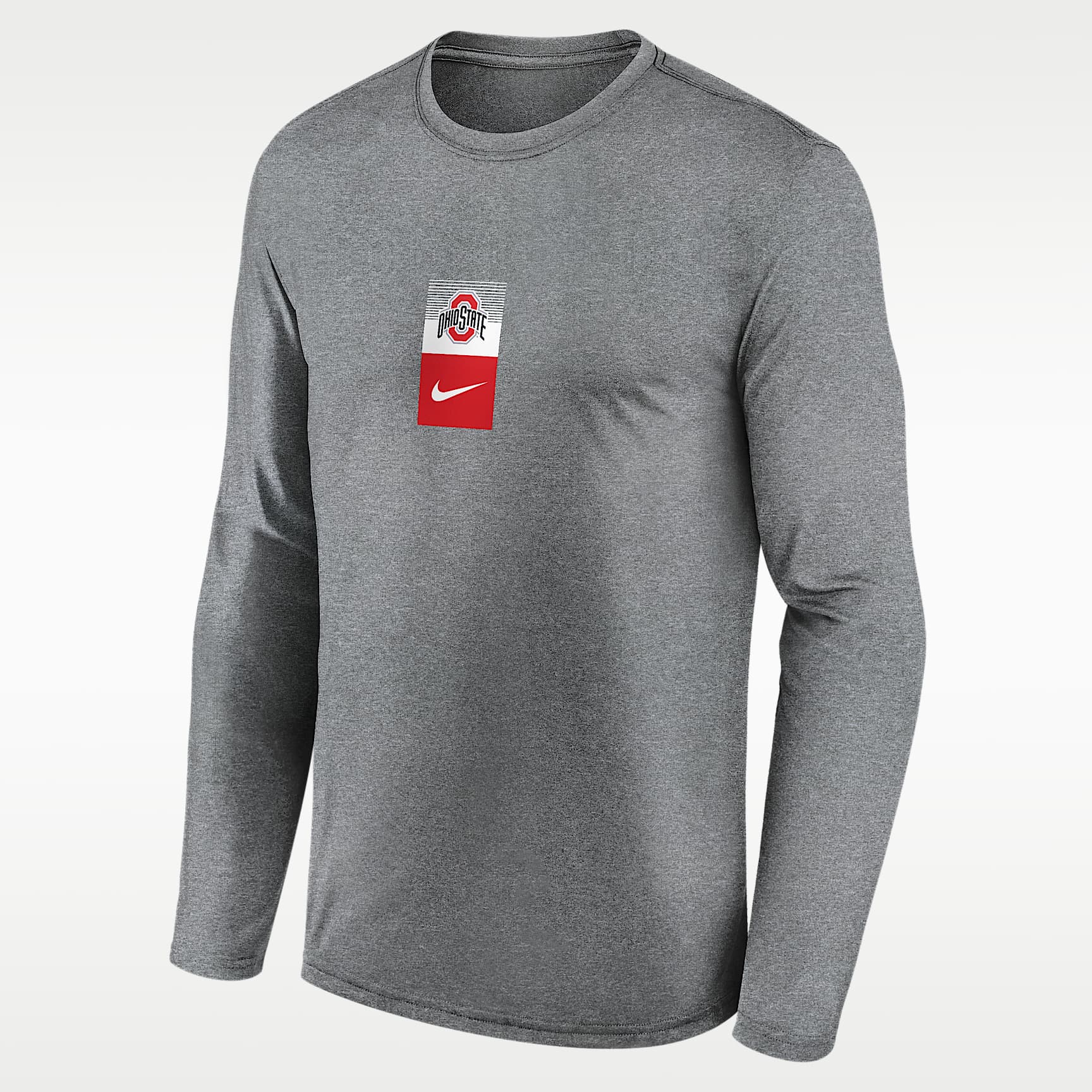 Playera de manga larga universitaria Nike Dri-FIT para hombre Ohio State Primetime Stack Legend