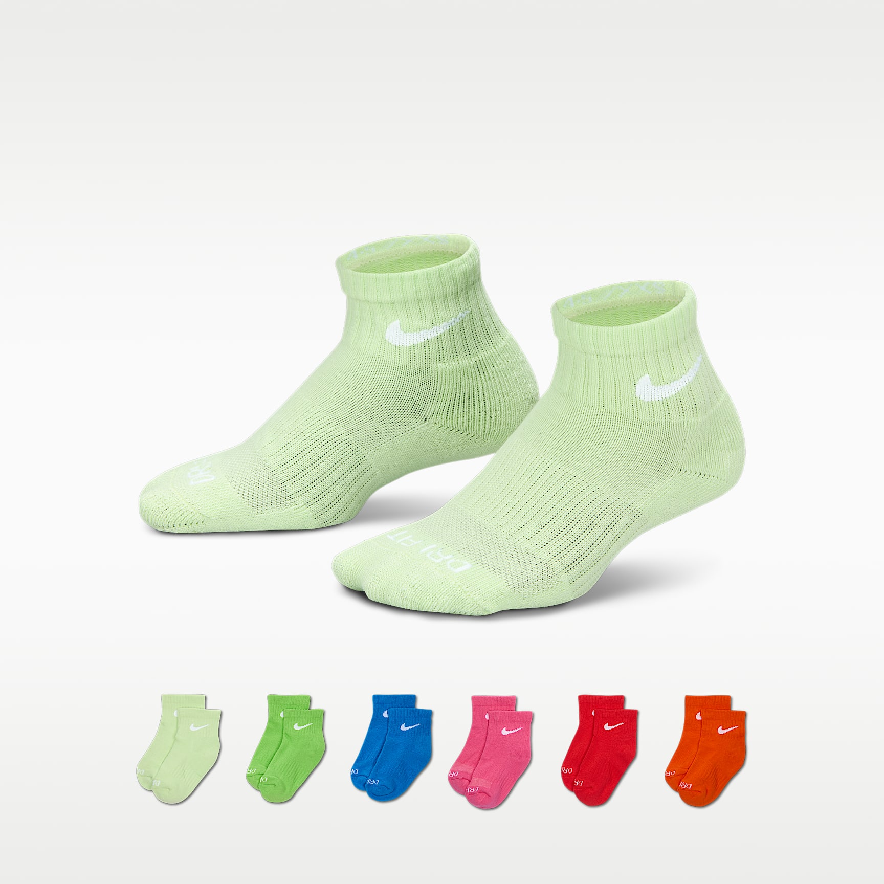 Calcetines al tobillo Dri-FIT para niños (6 pares) Nike Performance Basics