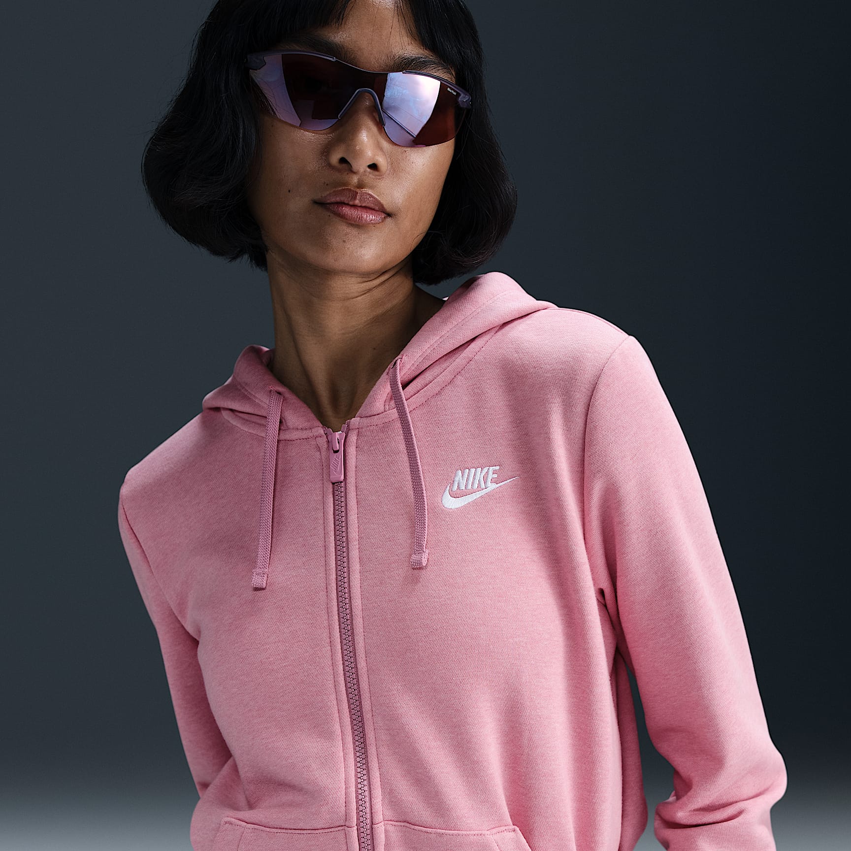 Sudadera con gorro de cierre completo para mujer Nike Sportswear Club Fleece