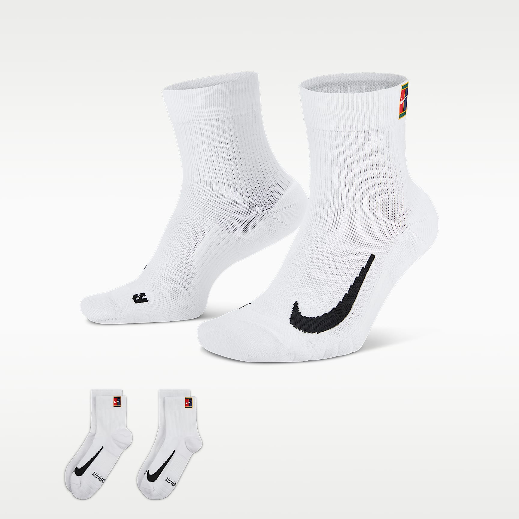 NikeCourt Multiplier Max Tennis Ankle Socks (2 Pairs)
