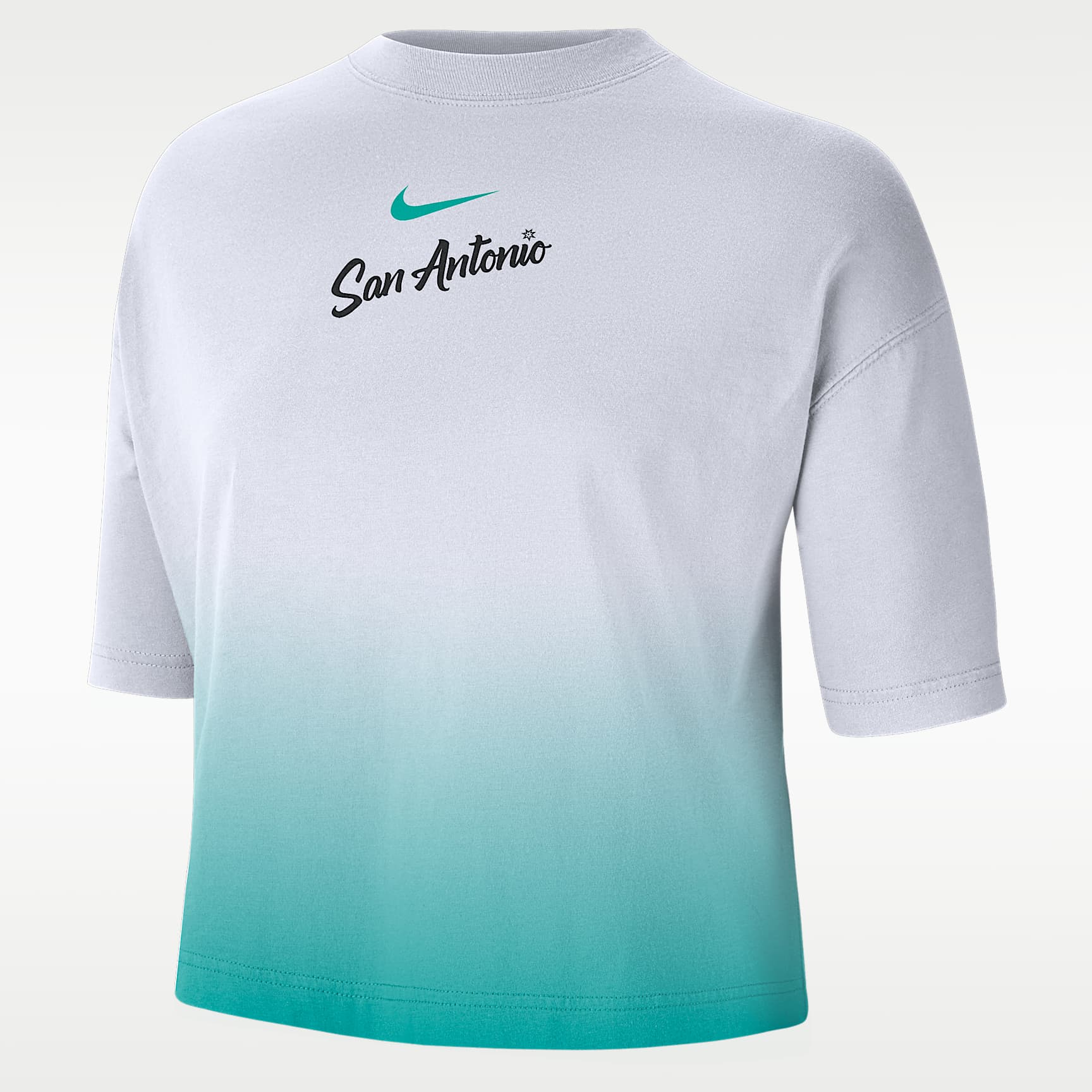 San Antonio Spurs Courtside City Edition Premium Women's Nike NBA Boxy T-Shirt