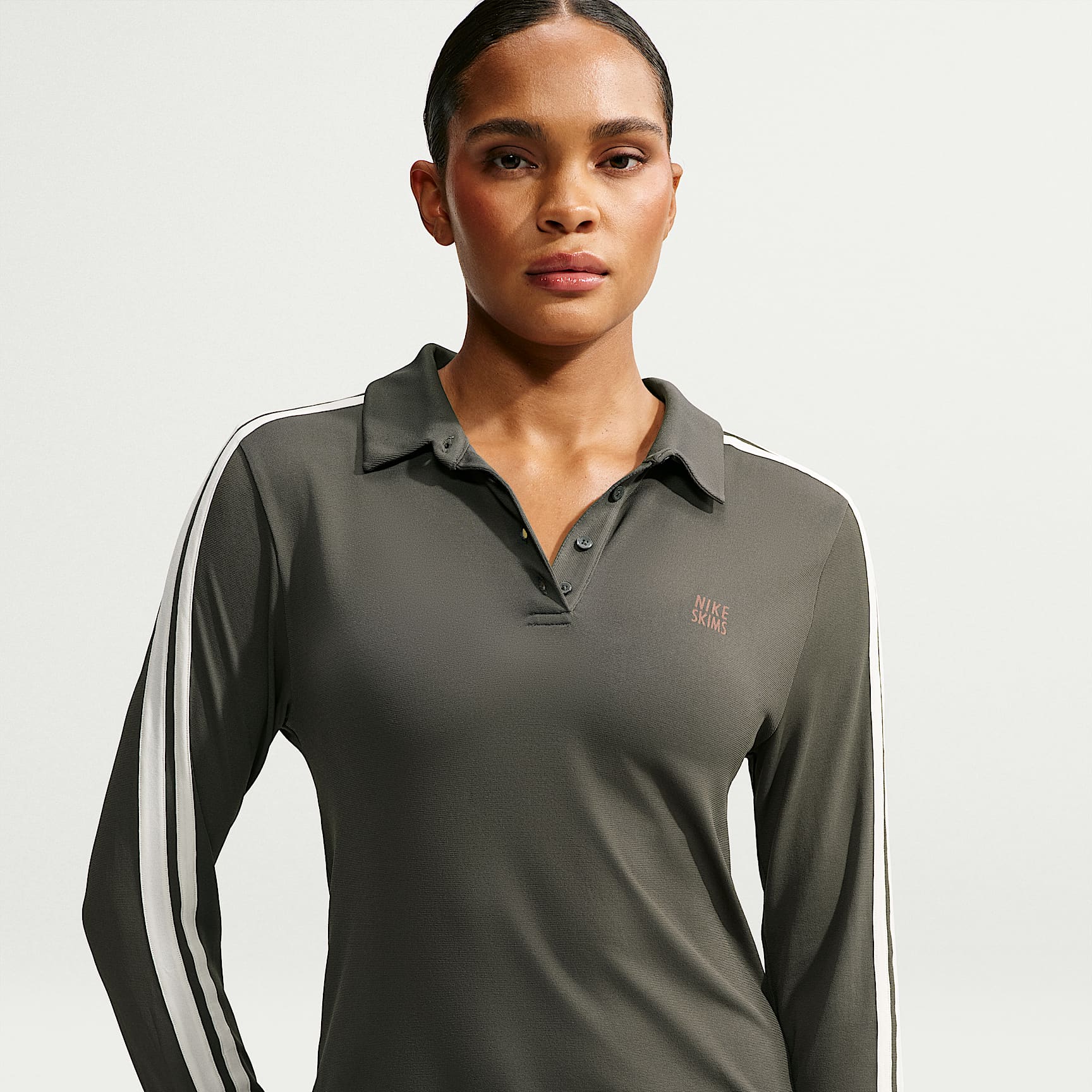 NikeSKIMS Stretch Knit Women's Long-Sleeve Polo Top