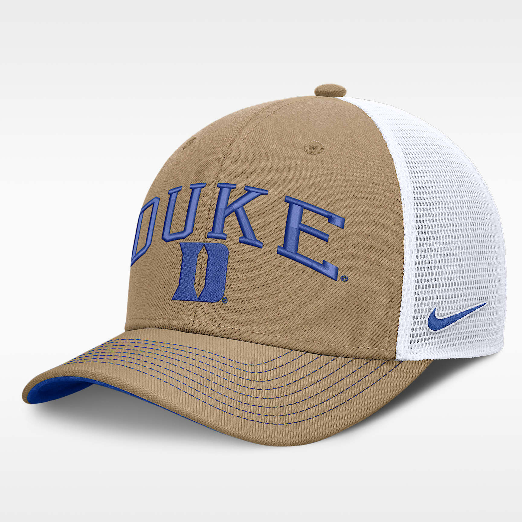 Duke Primetime Arched Men's Nike Dri-FIT College Trucker Adjustable Hat