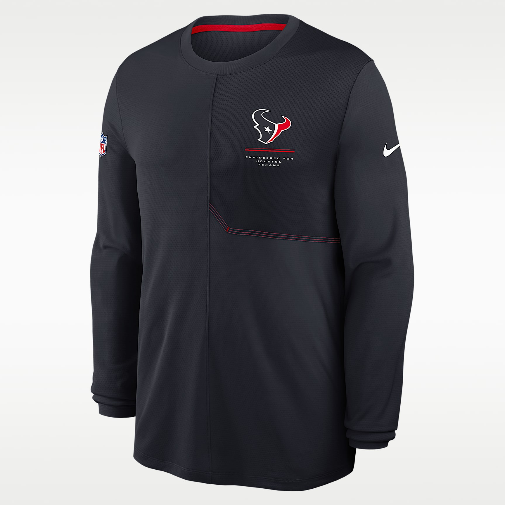 Houston Texans Sideline Coach Men's Nike Dri-FIT NFL Long-Sleeve Top