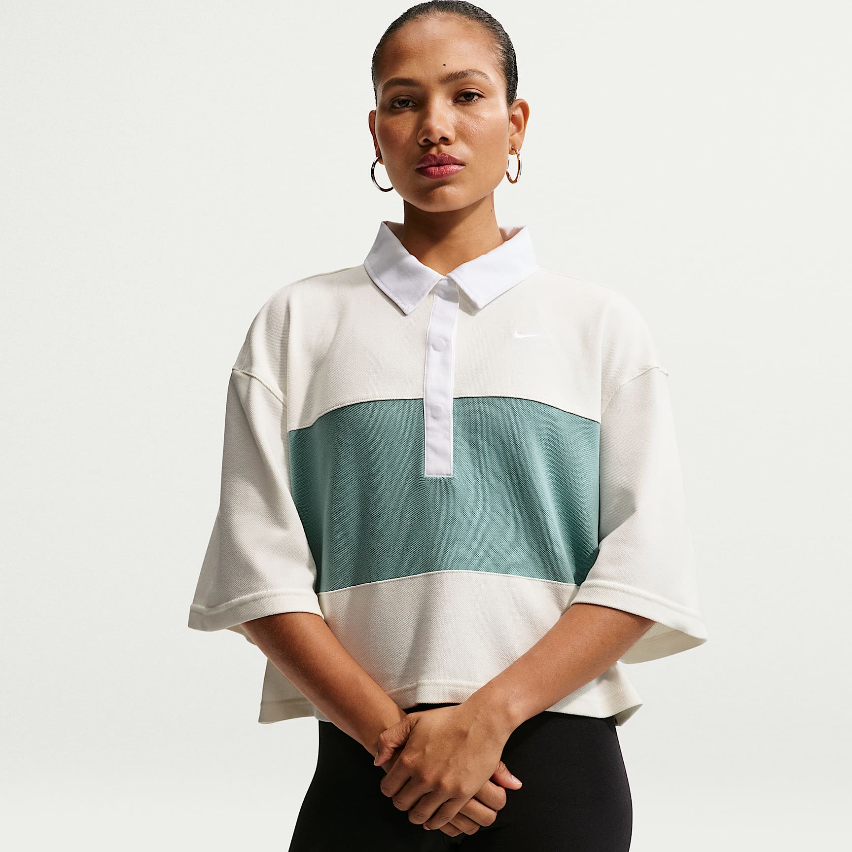 Maglia polo oversize a manica corta Nike Sportswear Heritage – Donna