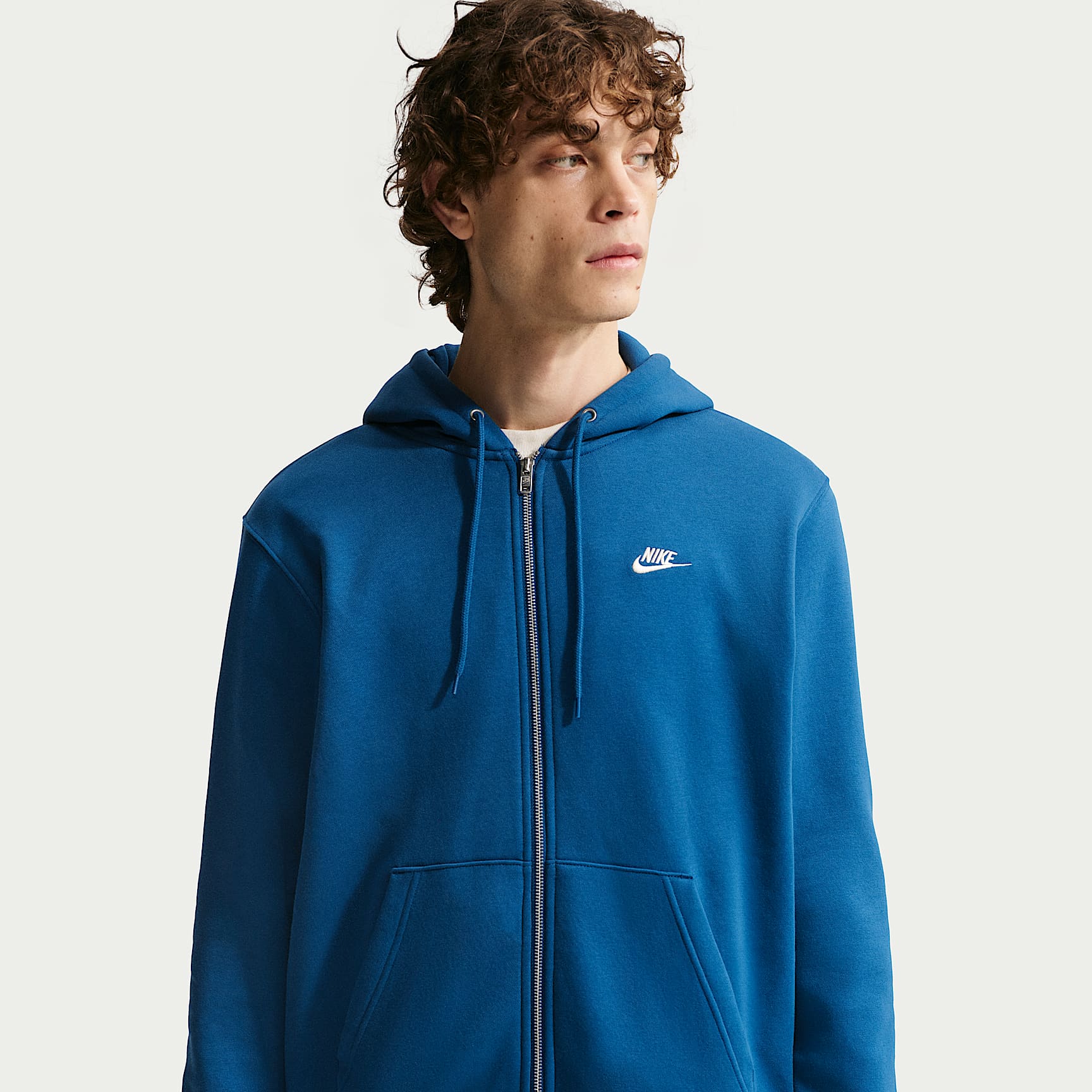 Sudadera con gorro de tejido Fleece y cierre completo para hombre Nike Club