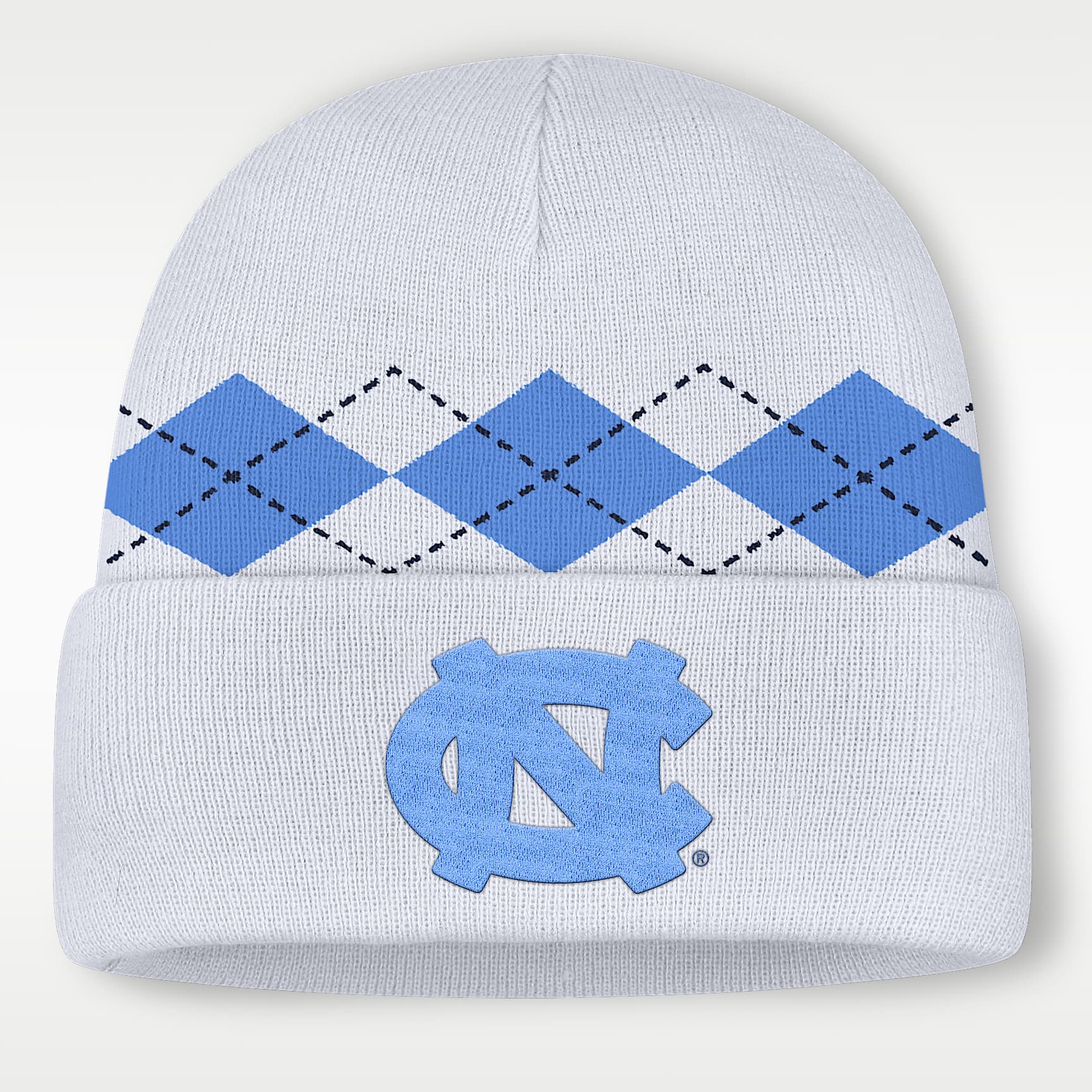 Gorro con dobladillo universitario marca Jordan para hombre North Carolina Utility Argyle