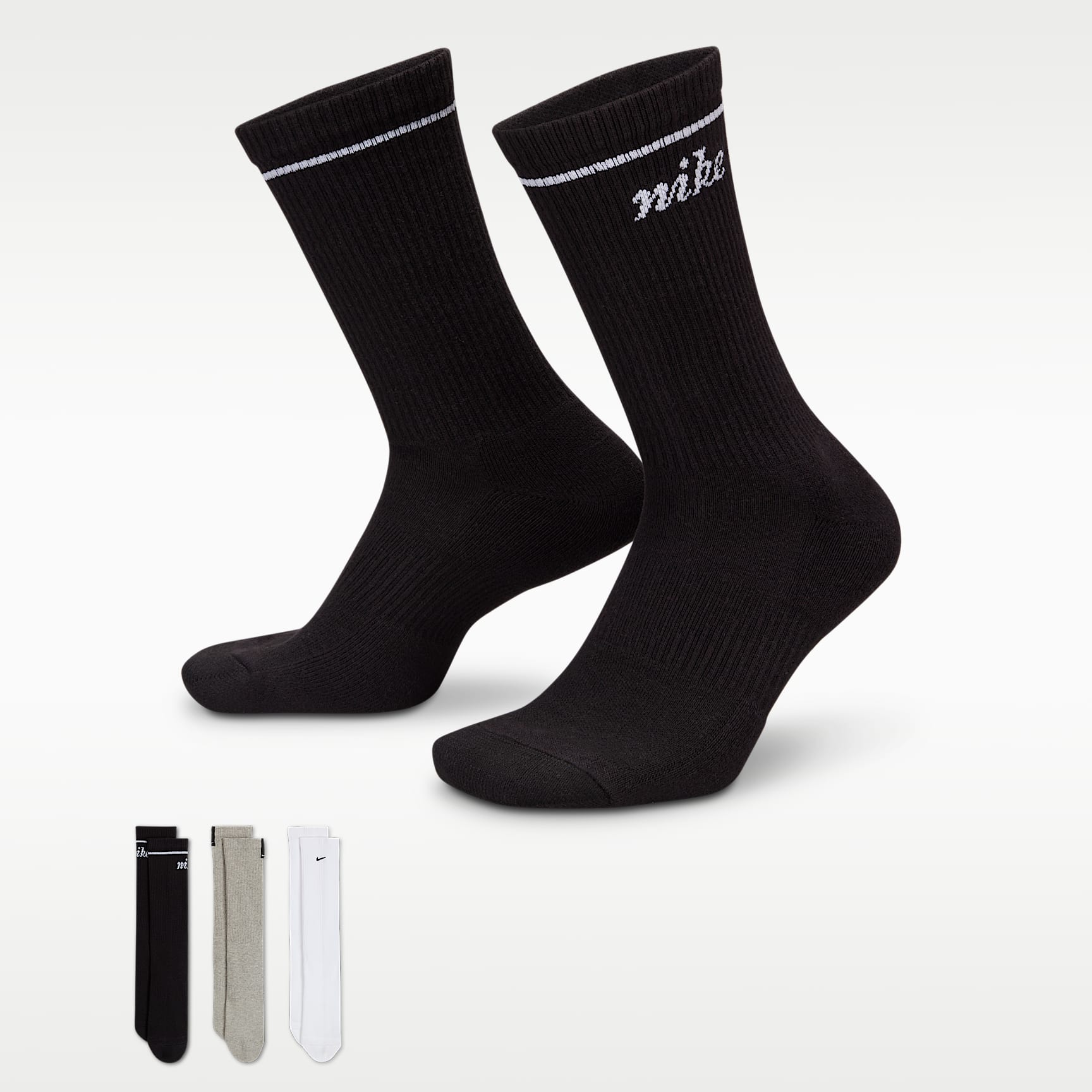 Nike Everyday Plus Cushioned Crew Socks (3 Pairs)