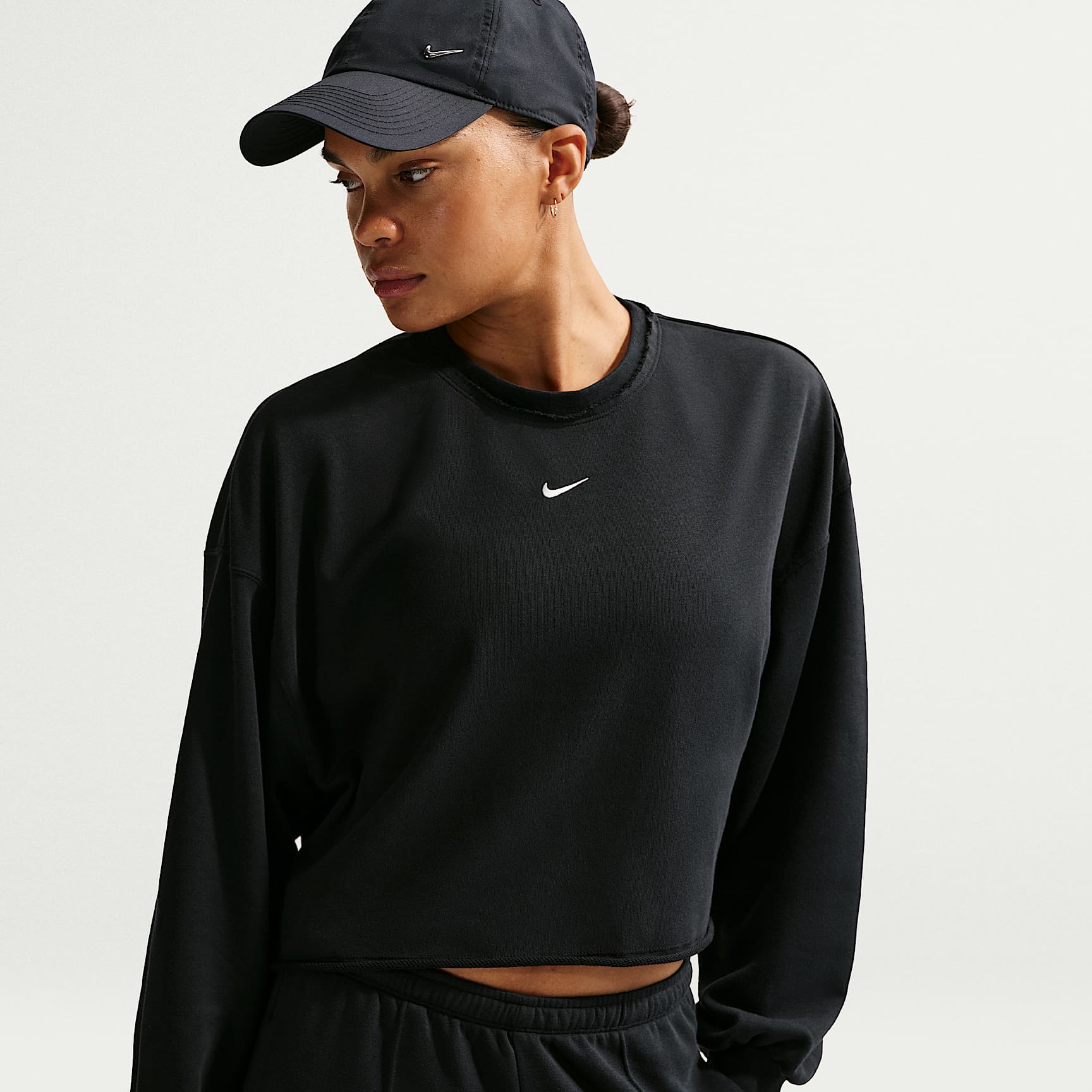 Sudadera de cuello redondo de French Terry oversized para mujer Nike Sportswear Chill Terry