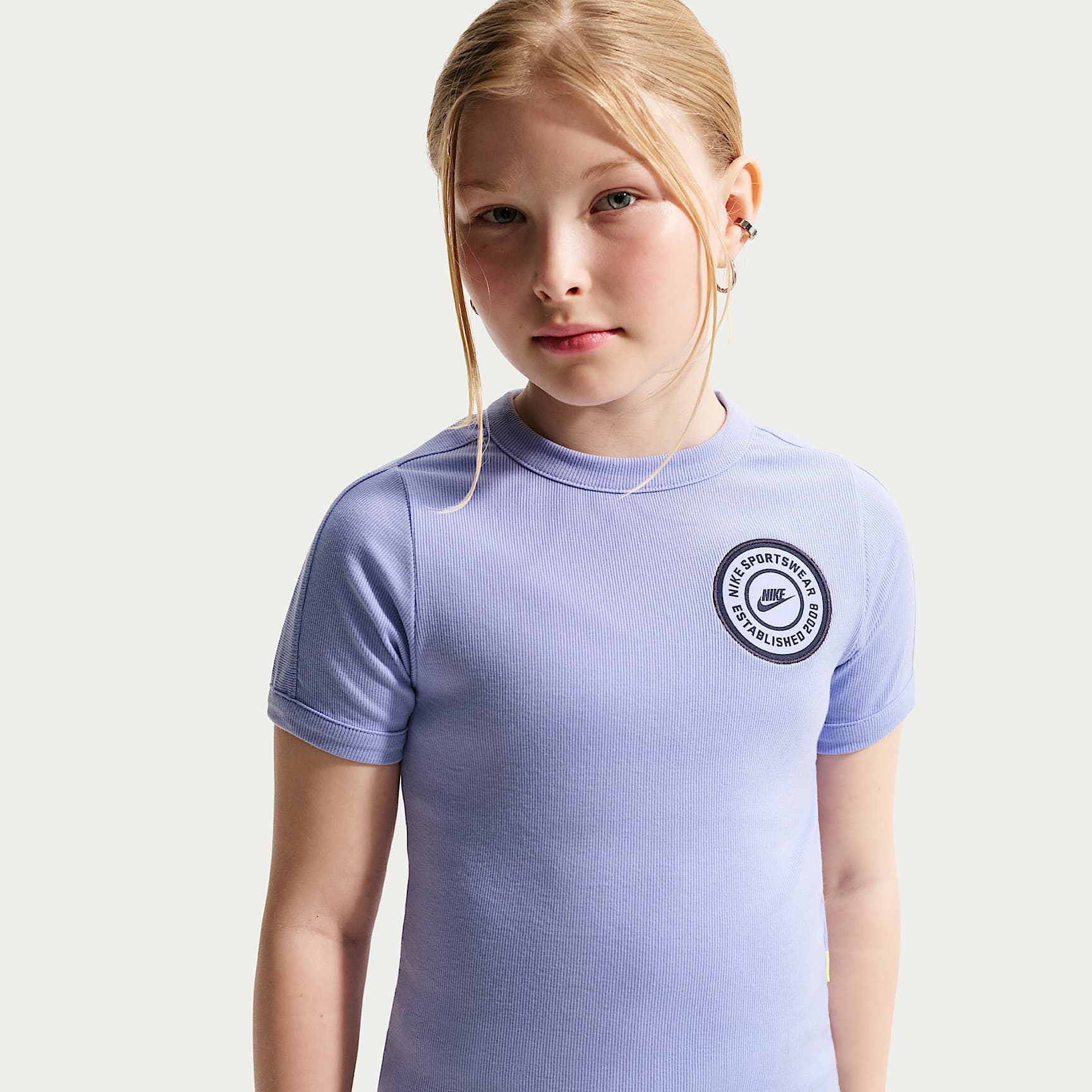 Nike Sportswear Older Kids' (Girls') Short-Sleeve Rib Top