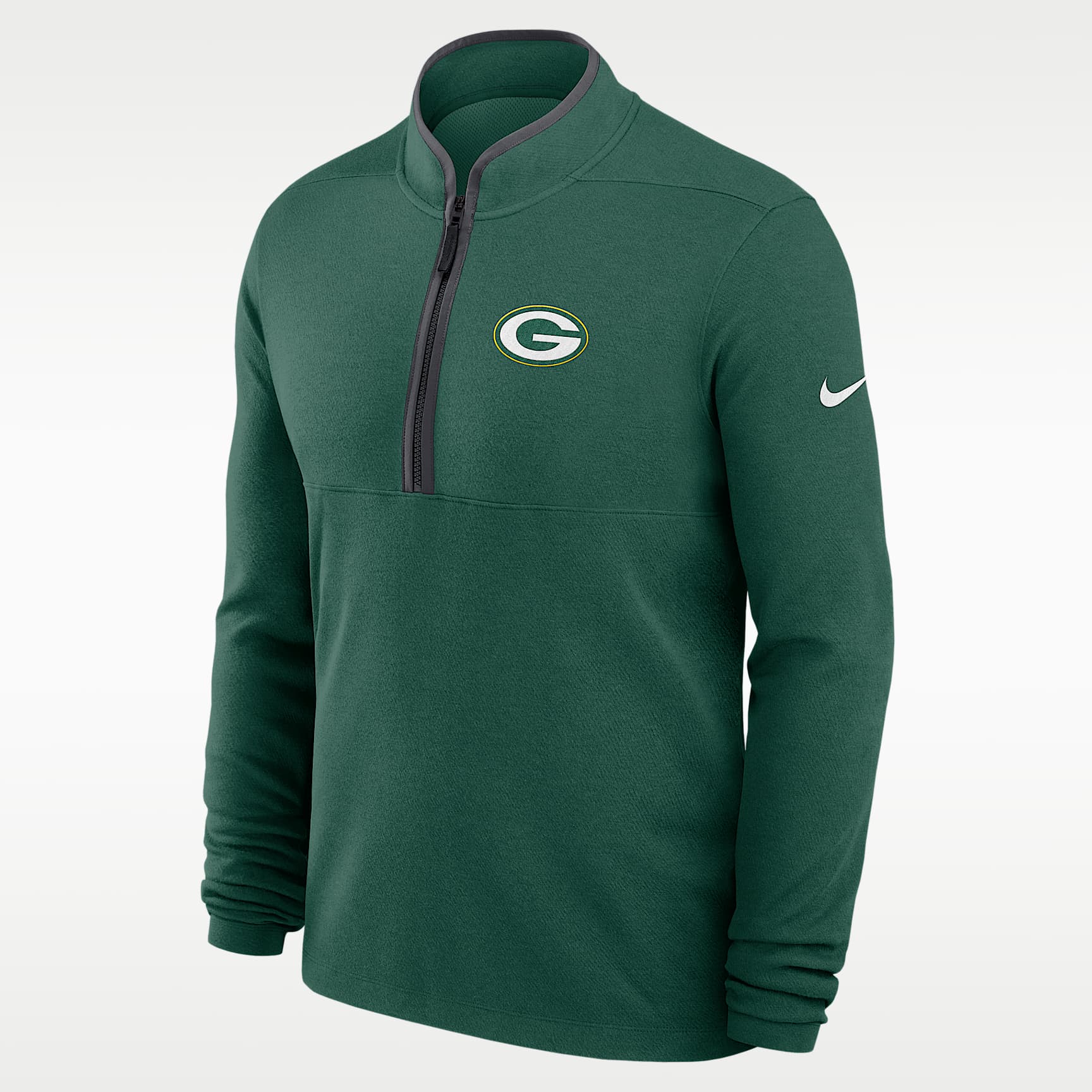 Green Bay Packers Logo Victory Men's Nike Dri-FIT NFL 1/2-Zip Long-Sleeve Top