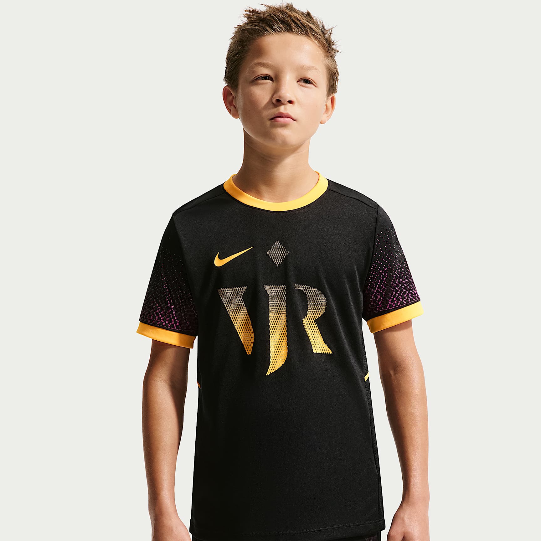 Vini Jr. Academy Big Kids' Nike Dri-FIT Short-Sleeve Soccer Top