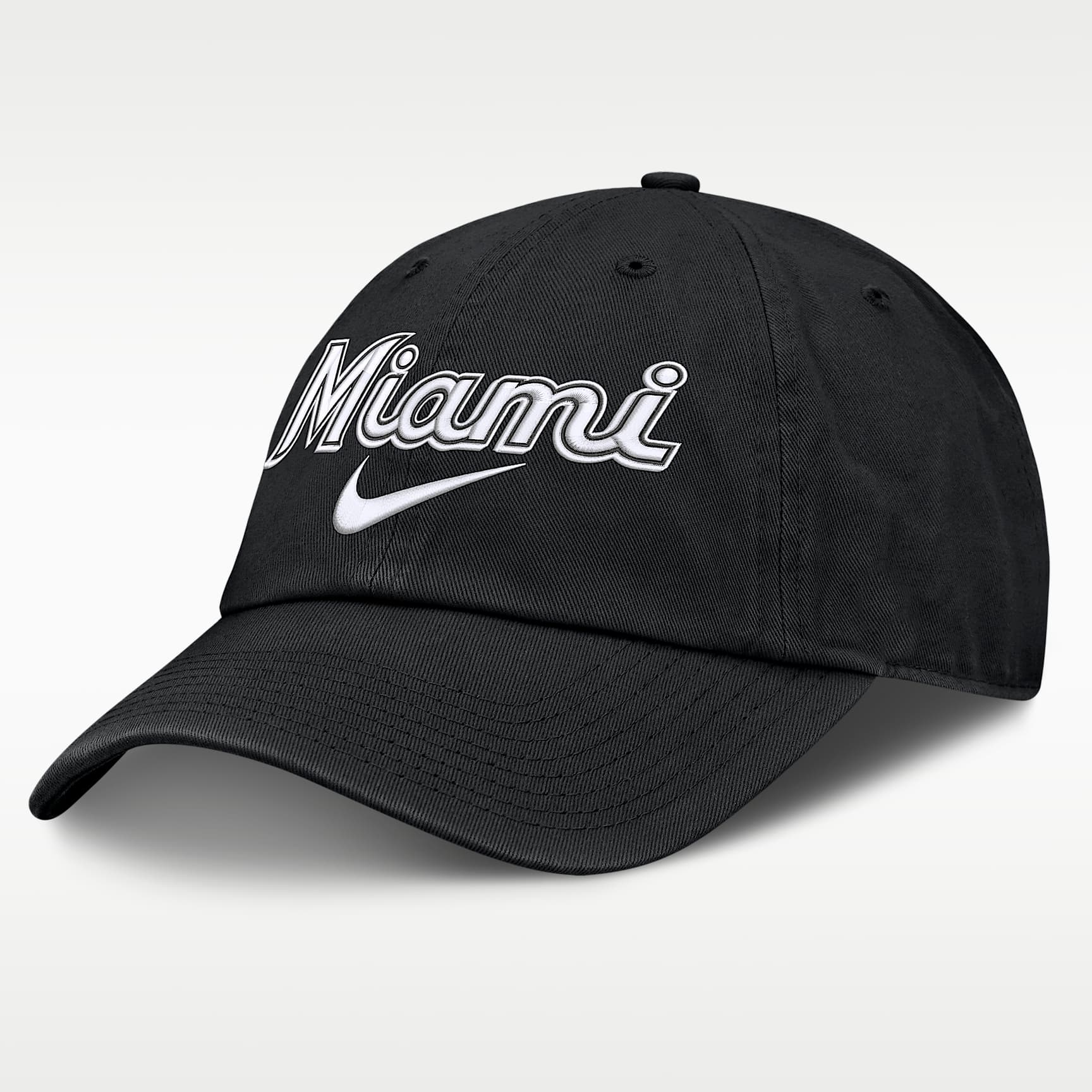 Gorra Nike de la MLB ajustable sin estructura para hombre Miami Marlins Primetime Club