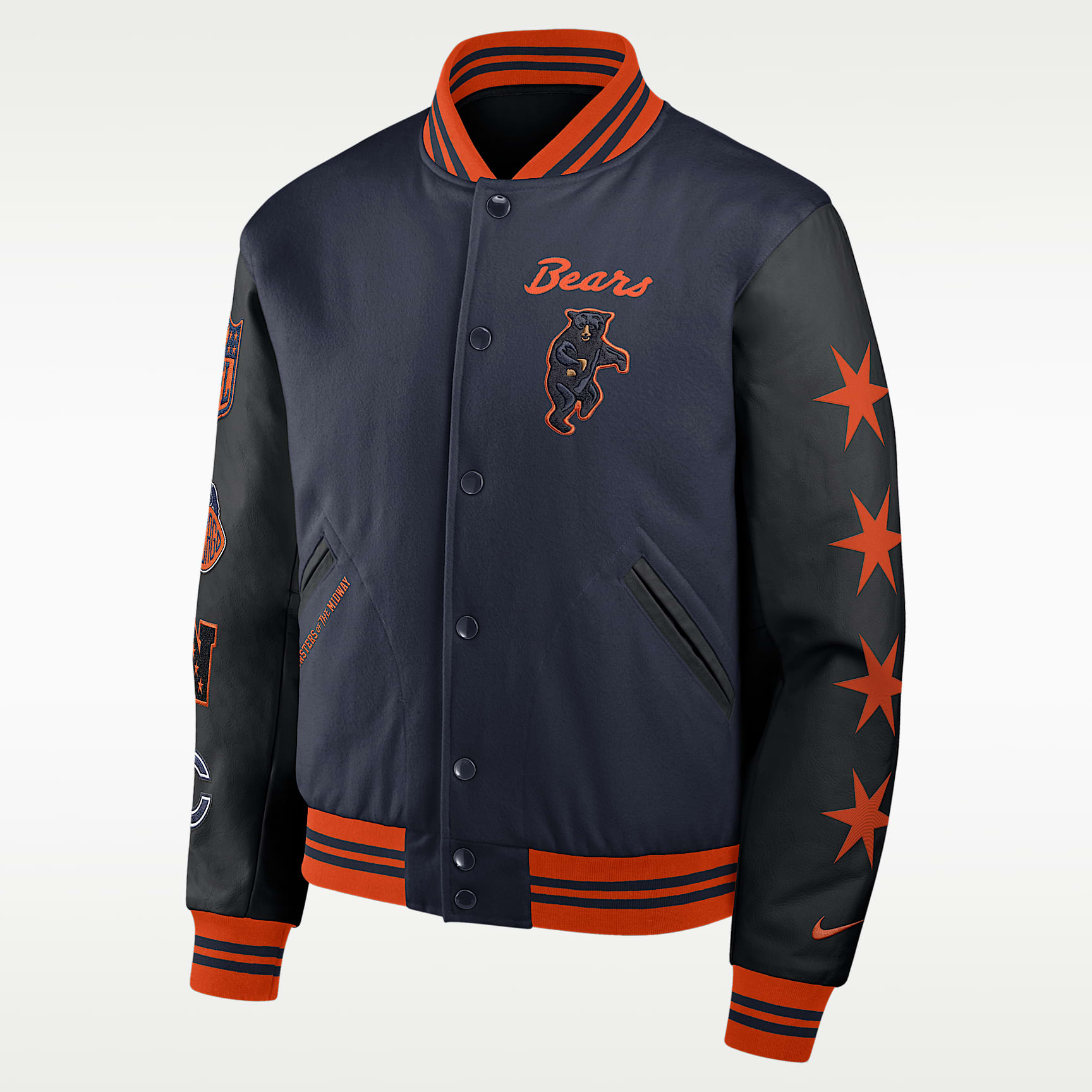 Chicago Bears Rivalries Collection Men's Nike NFL Full-Snap Varsity Jacket
