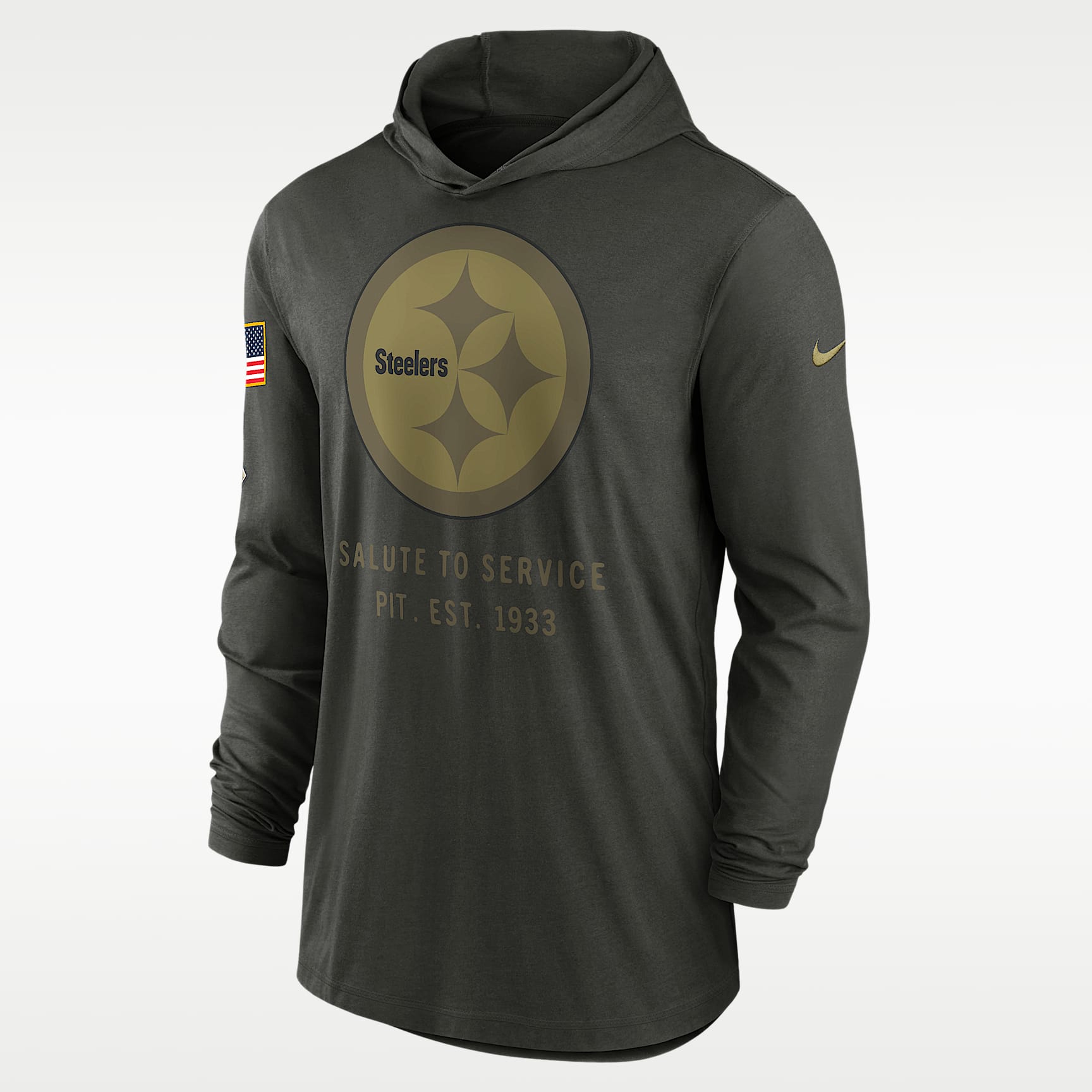Pittsburgh Steelers Salute to Service Sideline Men’s Nike Dri-FIT NFL Long-Sleeve Hooded Top