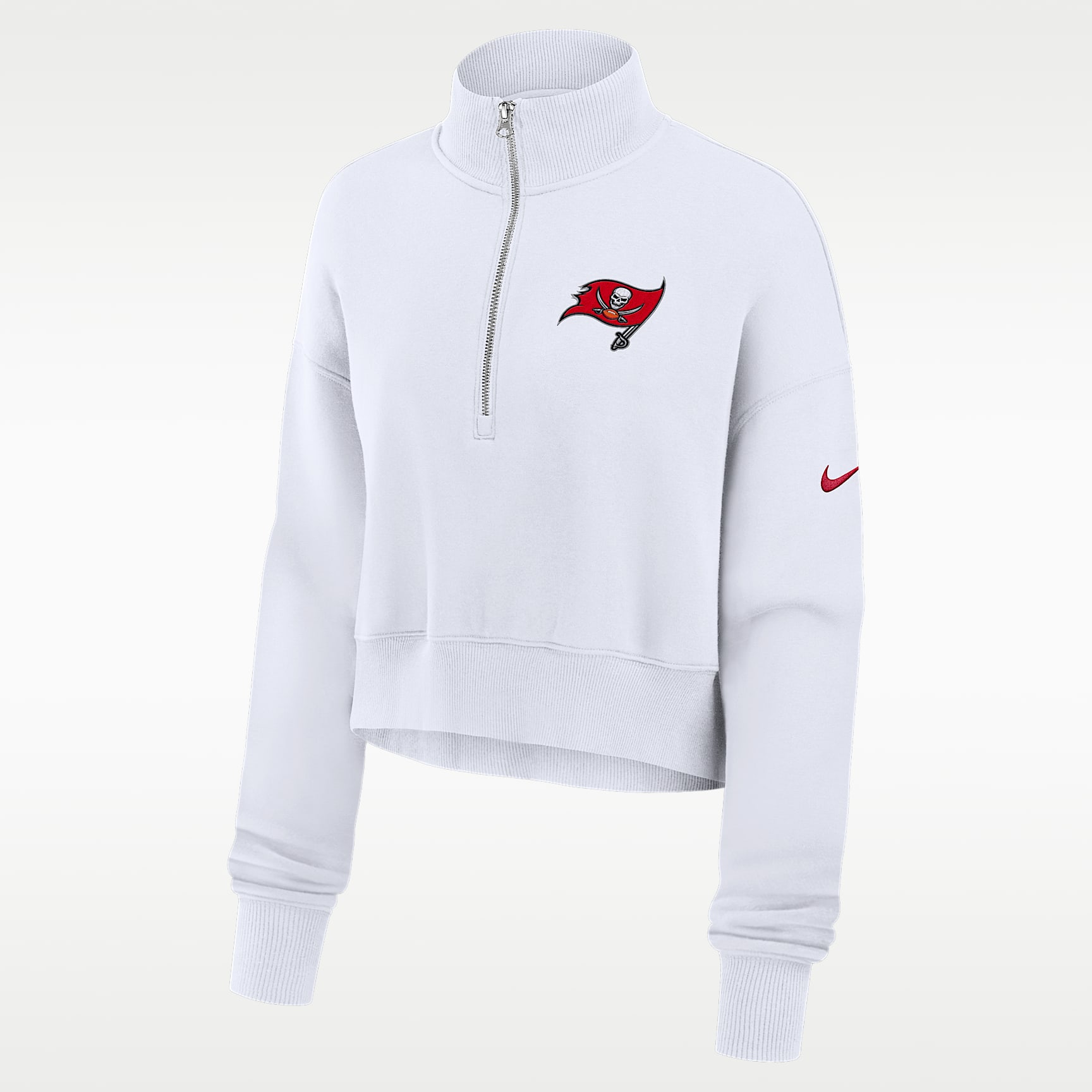 Tampa Bay Buccaneers Primetime Phoenix Women's Nike NFL Oversized Cropped 1/4-Zip Crew